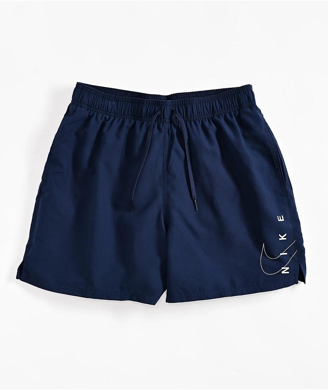 Nike Swim Swoosh Break Navy Board Shorts Product Image