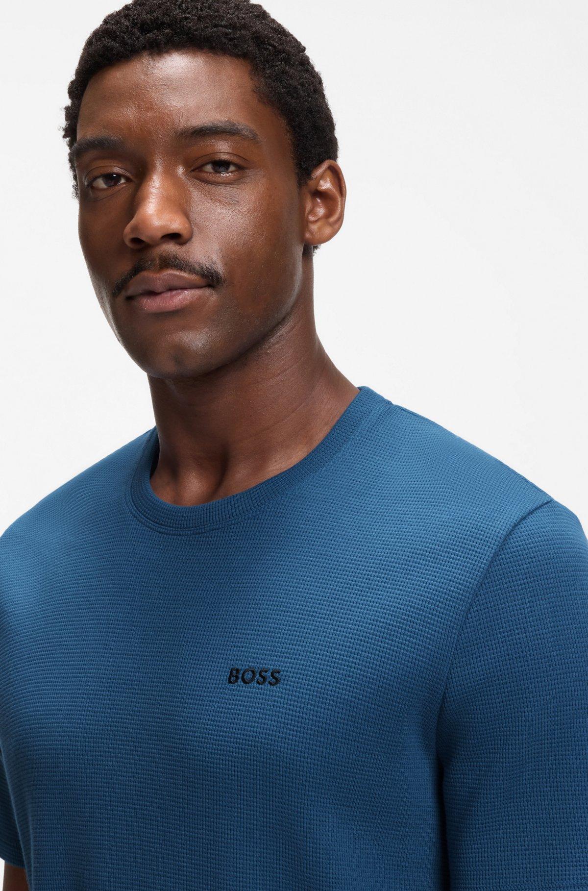 Cotton-blend pajama T-shirt with embroidered logo Product Image