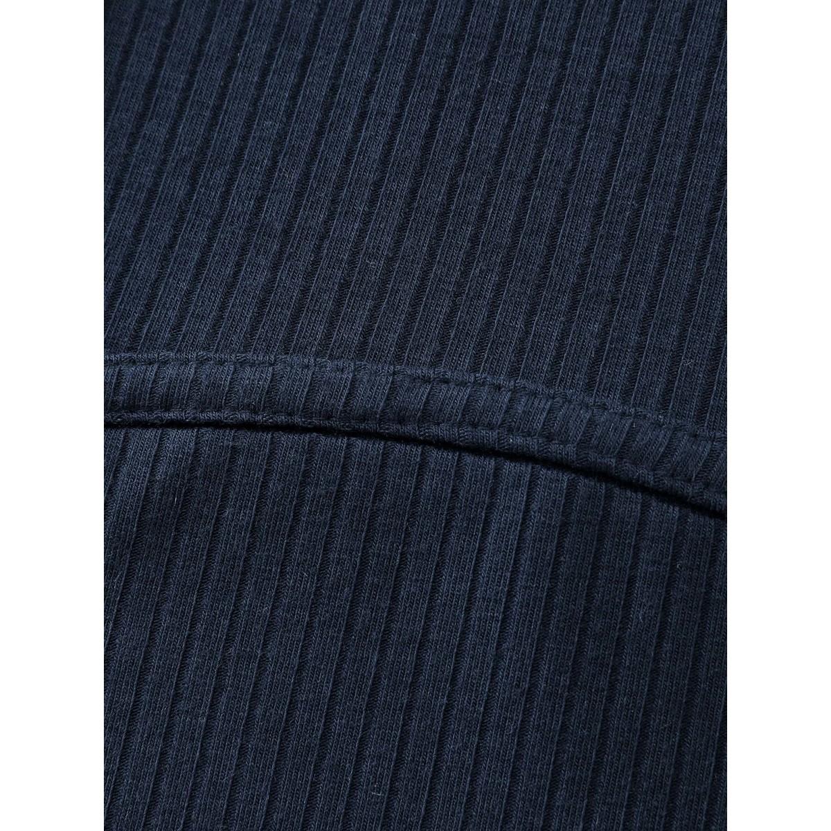 Plus Size Round Neck Full Sleeve T-Shirt Indigo Women Leisure Texture Round Neck Bodycon Casual T-shirts BloomChic 28/5X Product Image