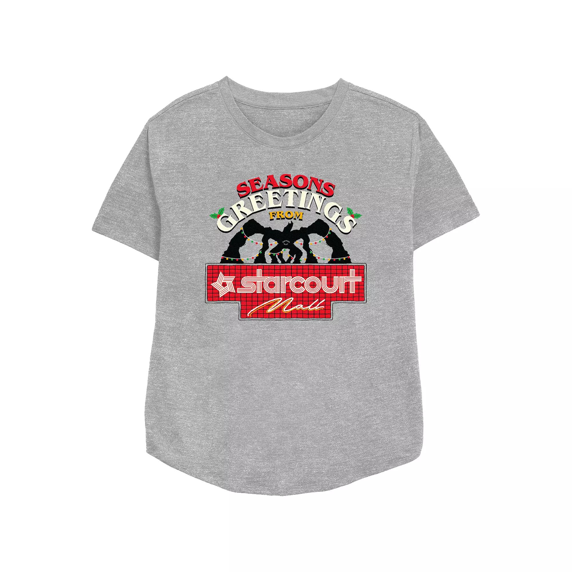 Women's Stranger Things Season's Greetings From Starcourt Mall Relaxed Fit Graphic Tee,  Product Image