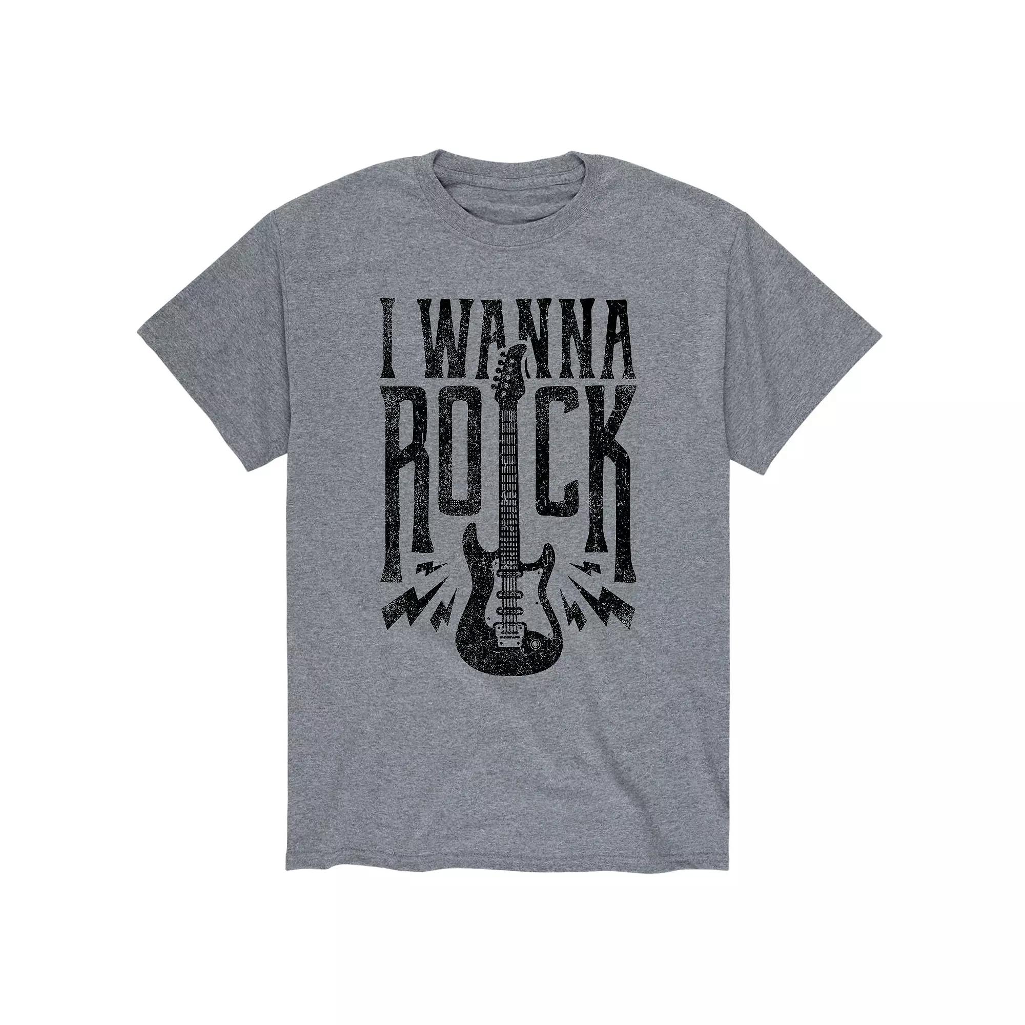 Men's I Wanna Rock Black Tee,  Product Image