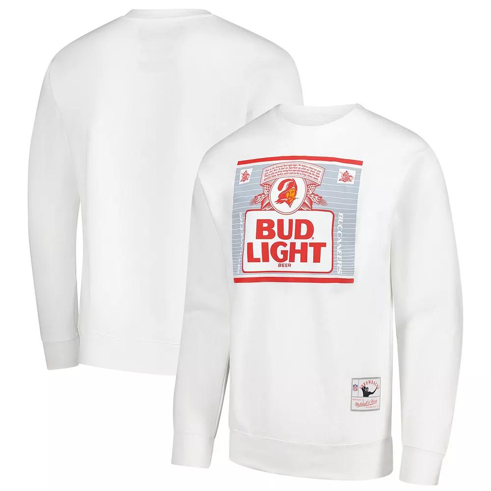 Men's Mitchell & Ness x Bud Light White Tampa Bay Buccaneers The Crest Pullover Sweatshirt,  Product Image