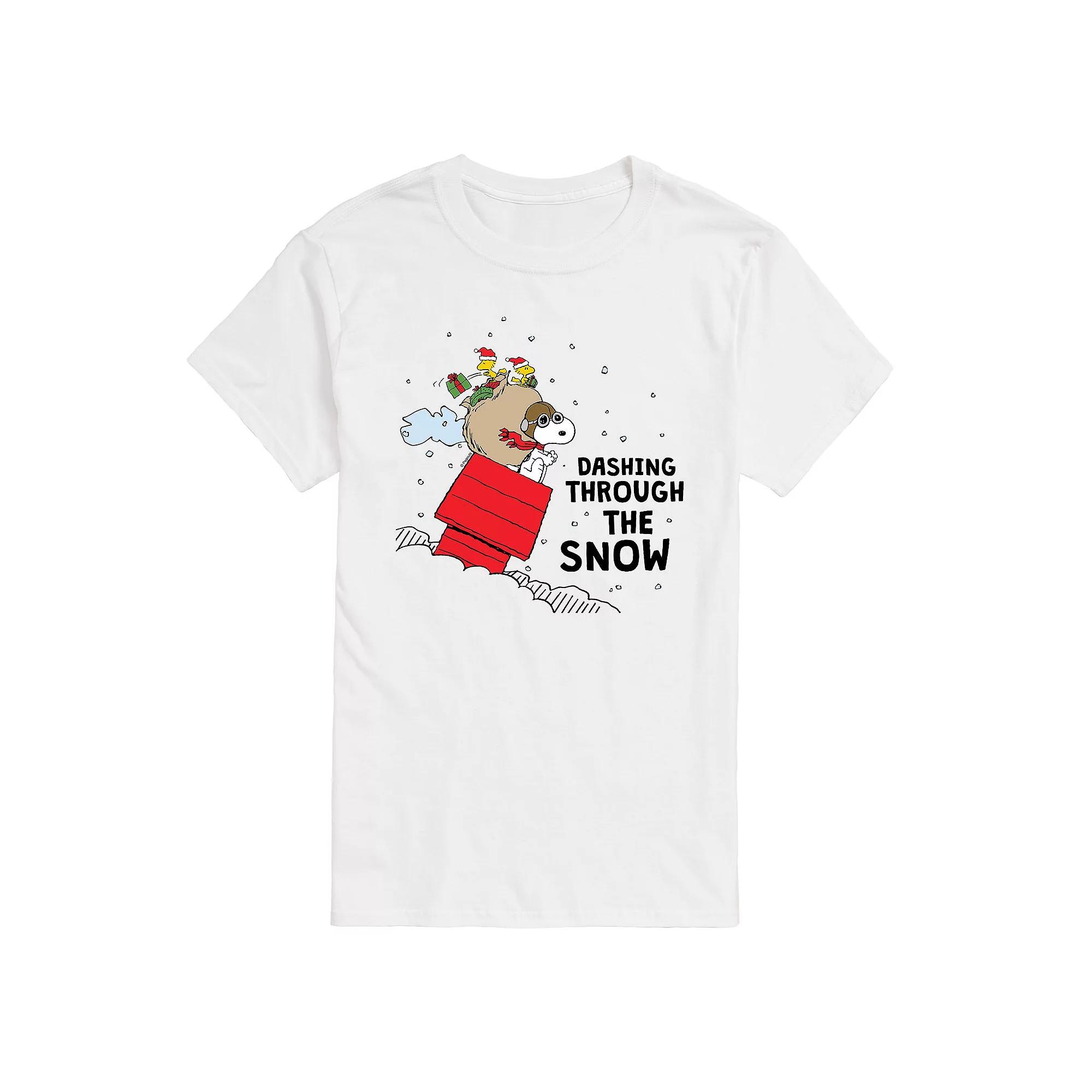 Big & Tall Peanuts Dashing Through Snow Tee, Men's,  Product Image
