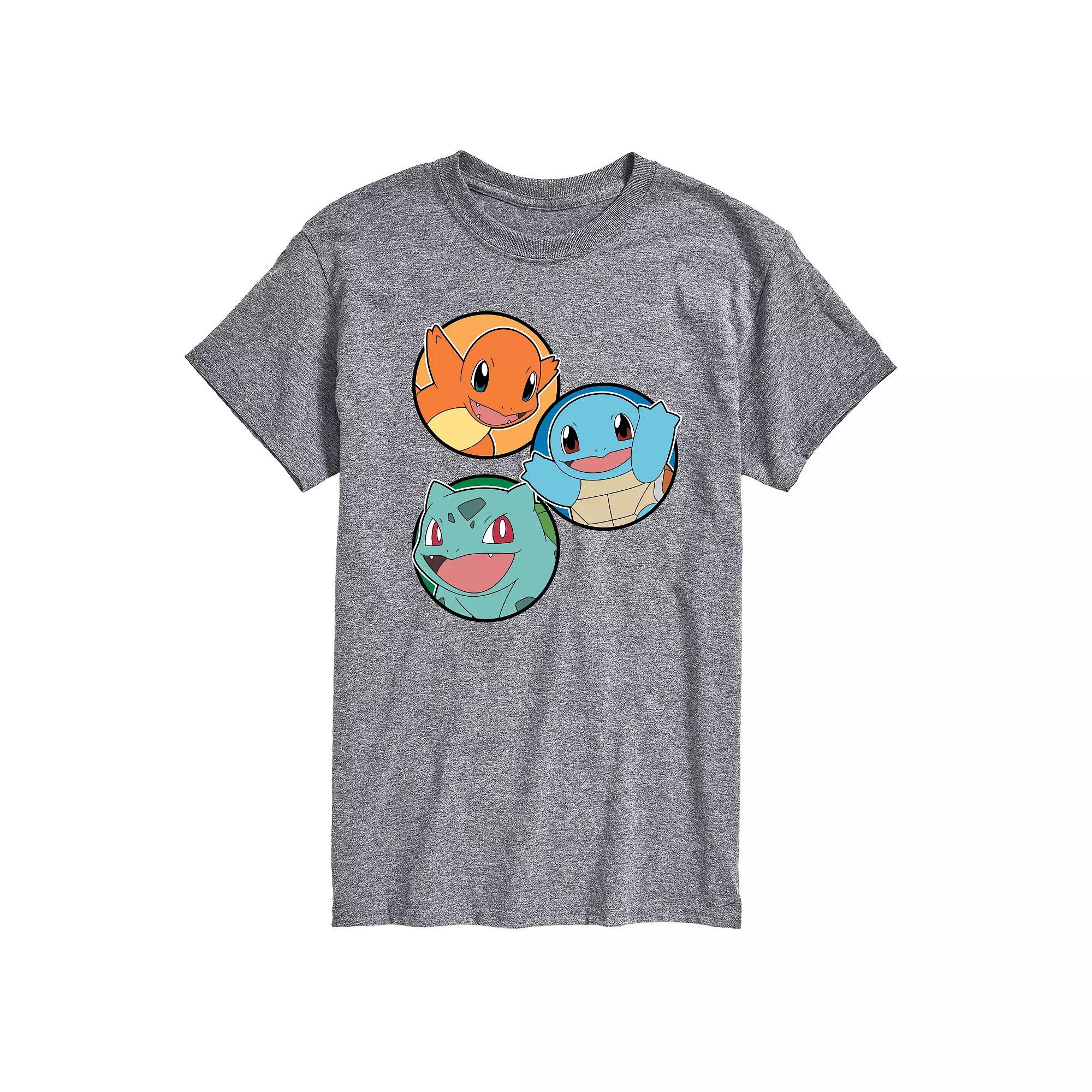 Men's Pokemon Squirtle Bulbasaur Charmander Graphic Tee,  Product Image