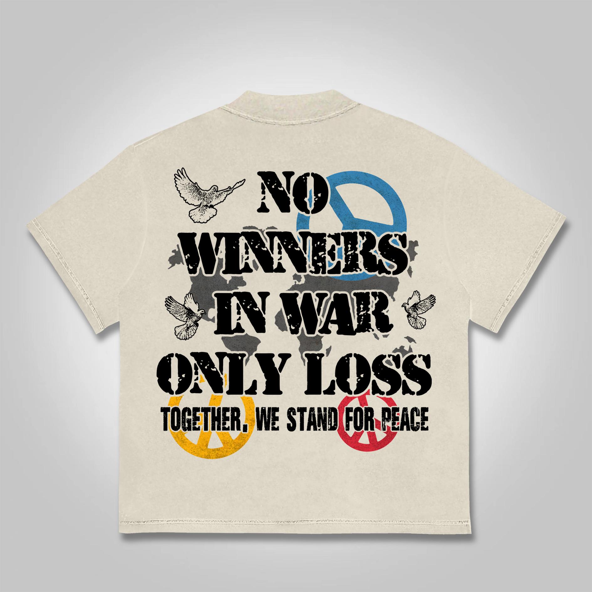 Sopula Human Beings Need Peace, Not War. Vintage Graphics Cotton T-Shirt Product Image