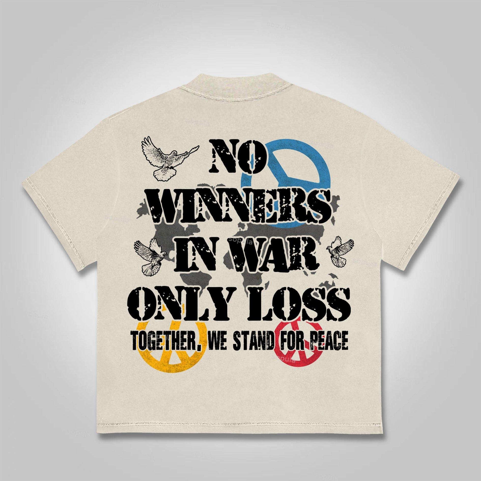 Sopula Human Beings Need Peace, Not War. Vintage Graphics Cotton T-Shirt Product Image
