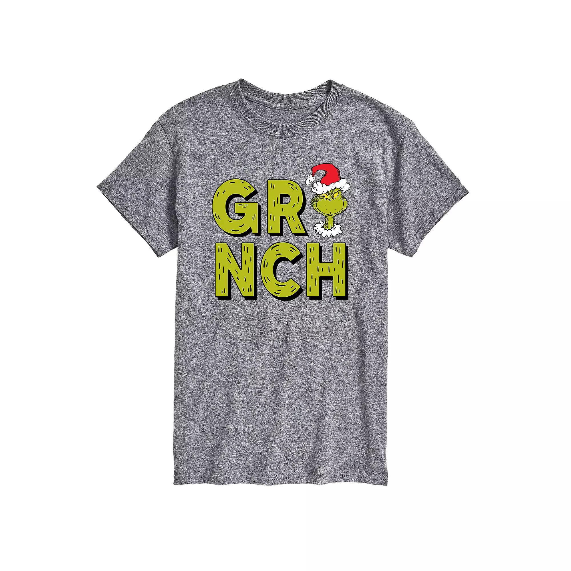 Big & Tall Grinch Fur Letters Tee, Men's,  Product Image
