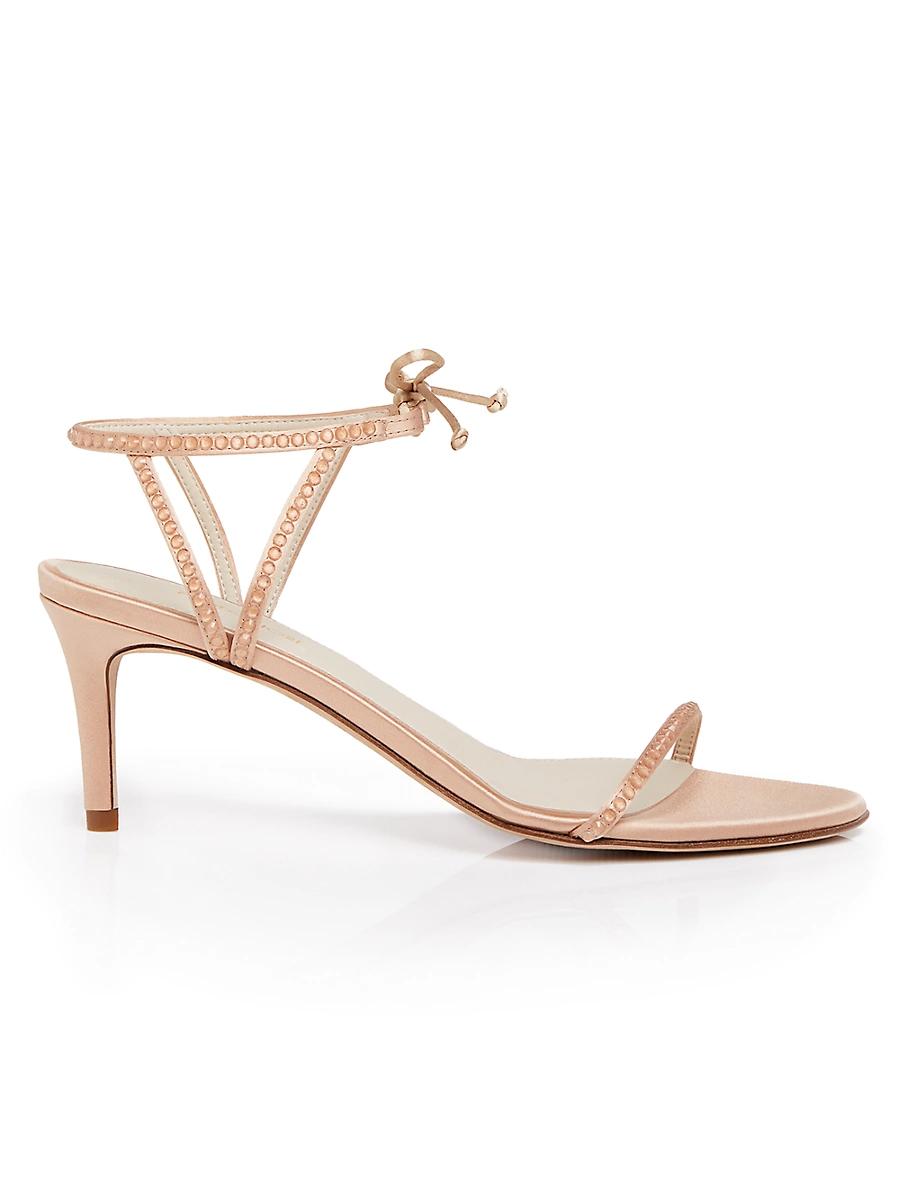 Womens Clover 75MM Sustainable Silk Crystal-Embellished Sandals Product Image