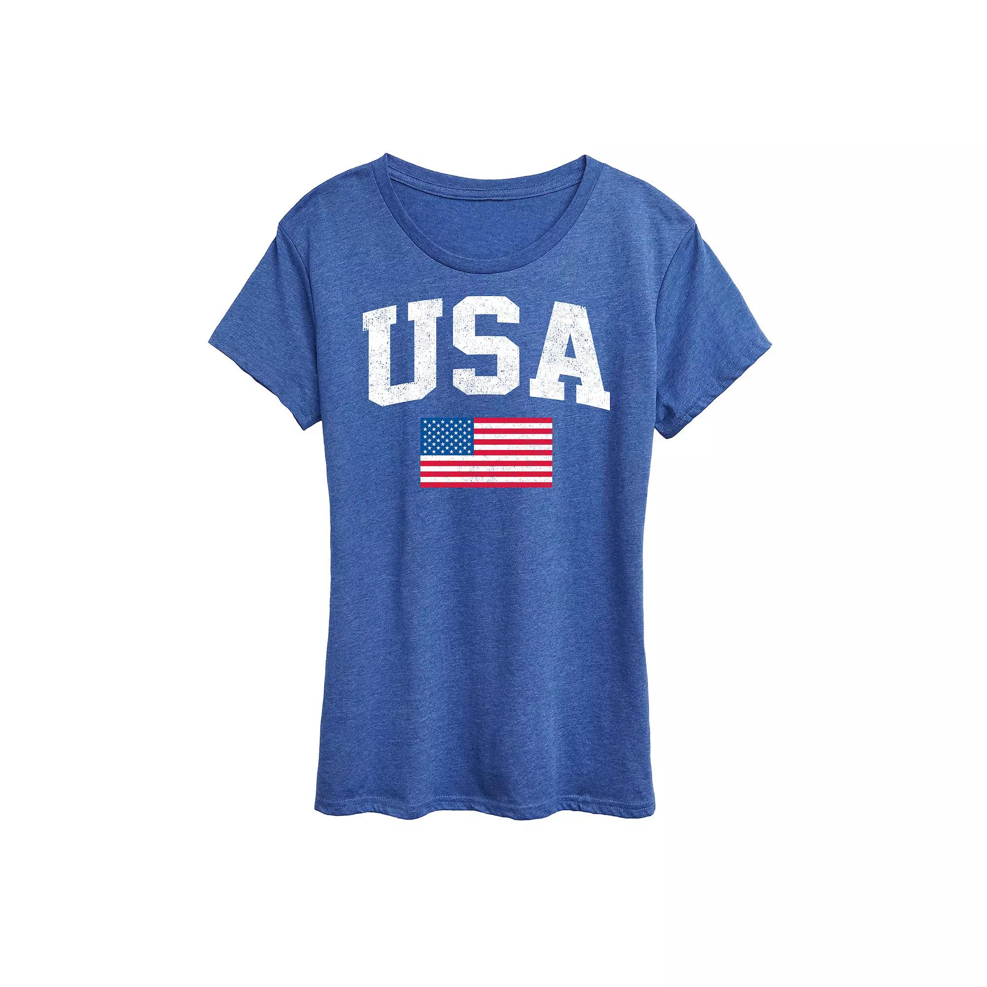 Women's USA Flag Graphic Tee,  Product Image