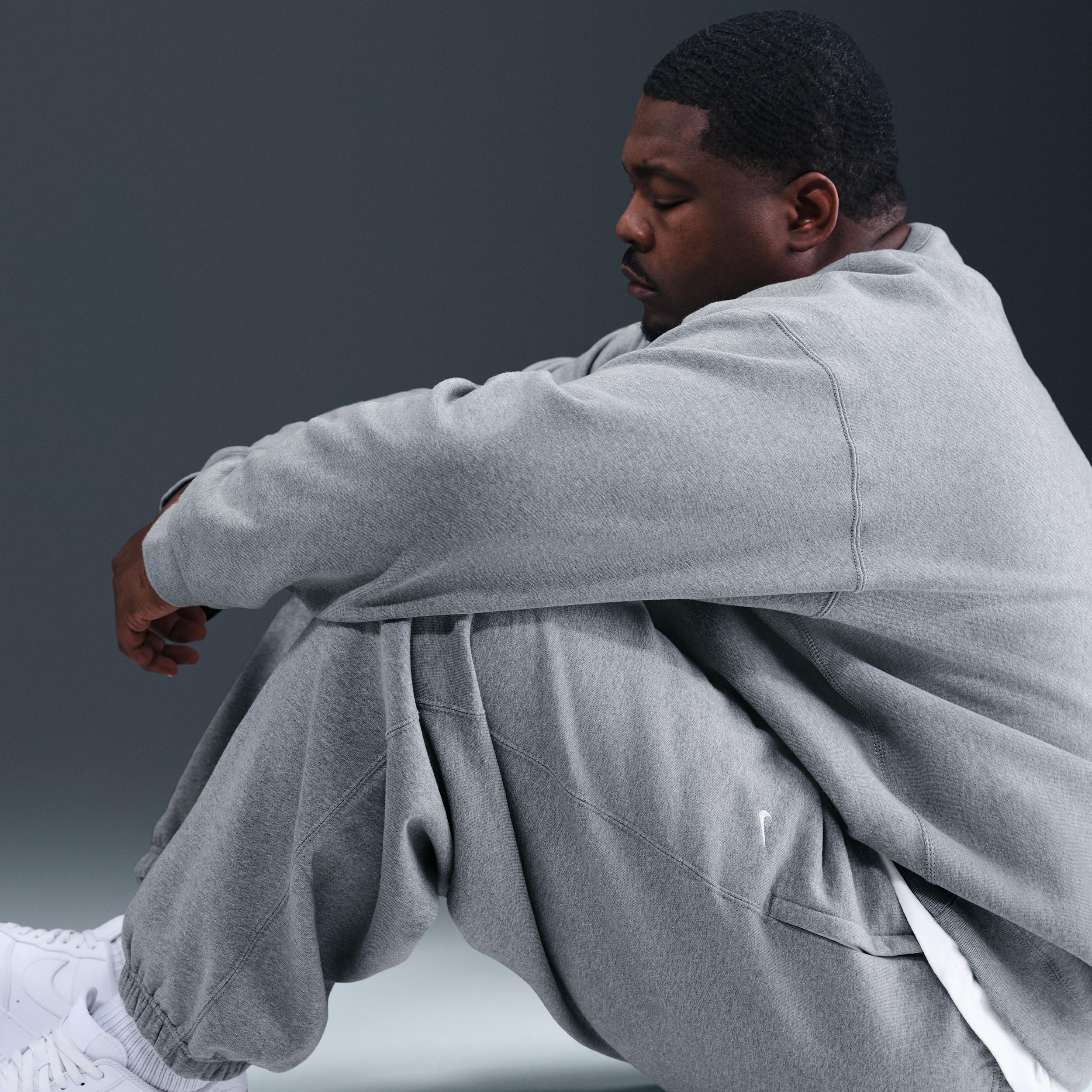 Nike Mens Solo Swoosh Cuffed Fleece Pants | HV1088-063 Product Image