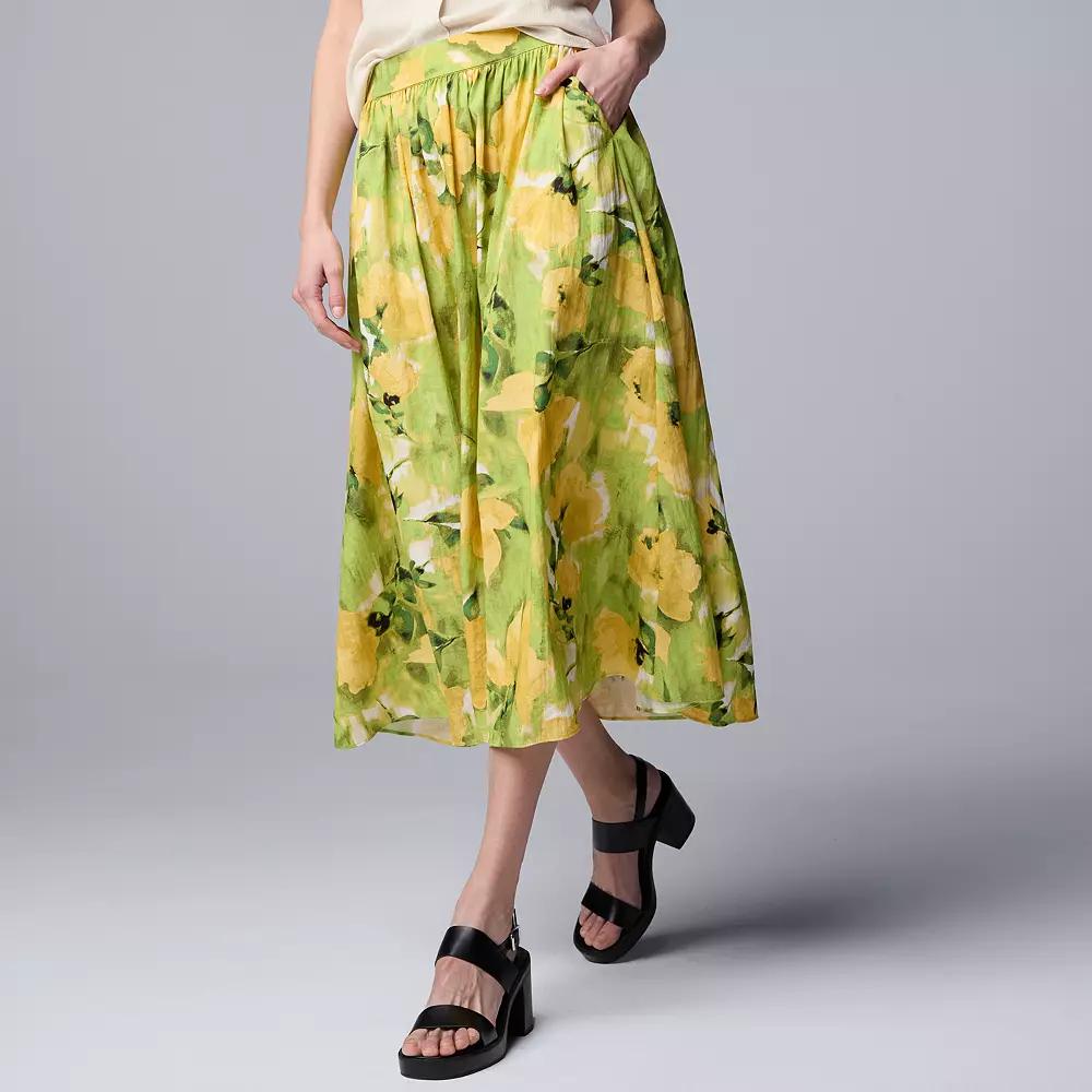 Women's Simply Vera Vera Wang Shirred Midi Skirt,  Product Image