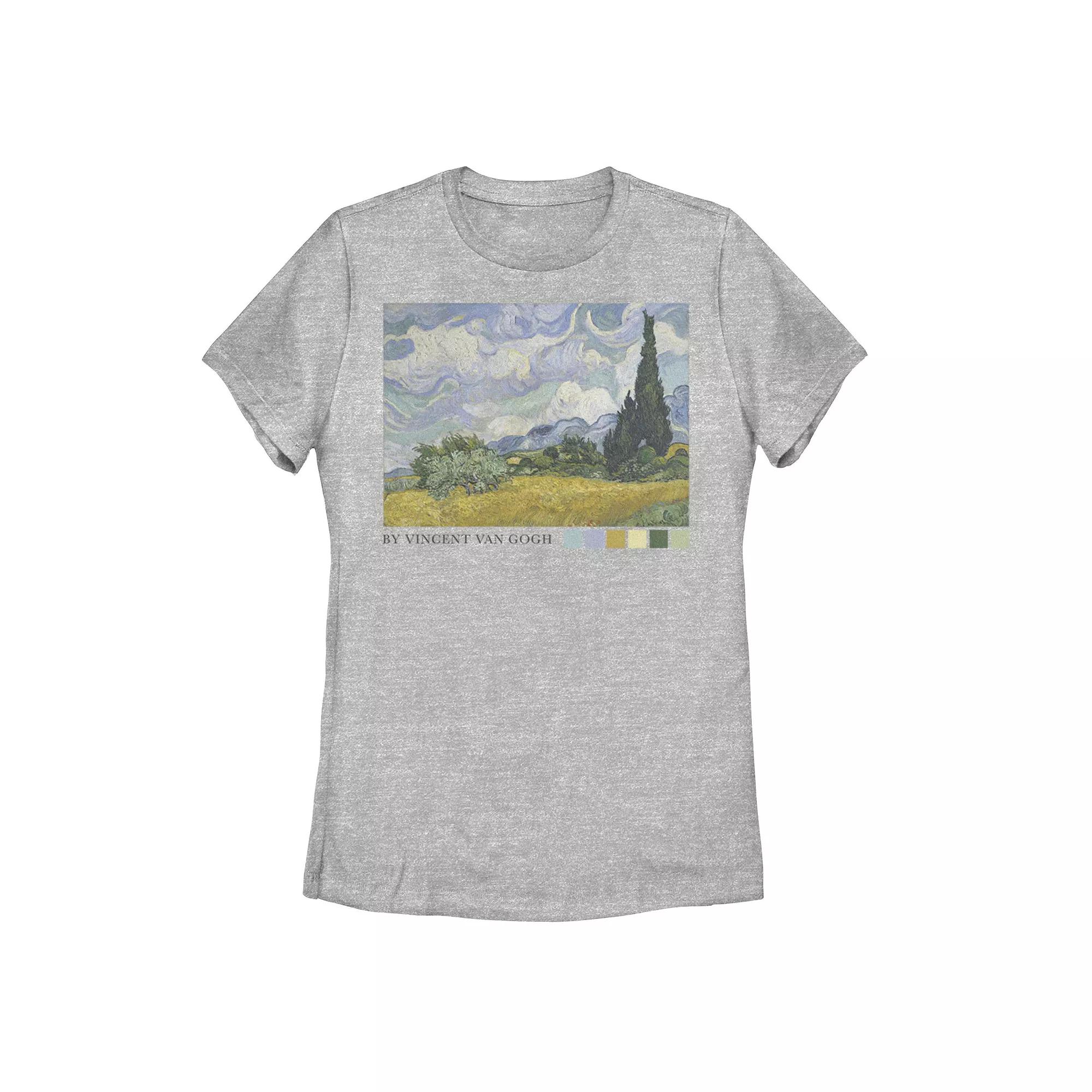 Juniors' Trendy Vincent van Gogh Photoreal Tee, Girl's, Size: Large, Athletic Grey Product Image