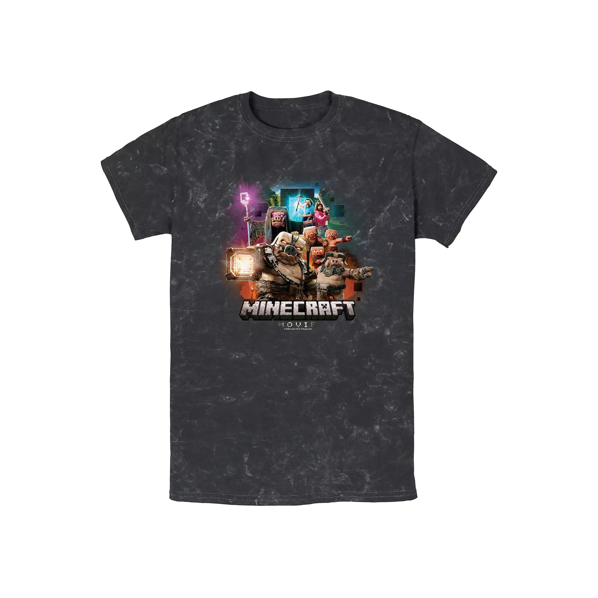 Men's Minecraft Movie Piglings Mob Mineral Wash Graphic Tee,  Product Image