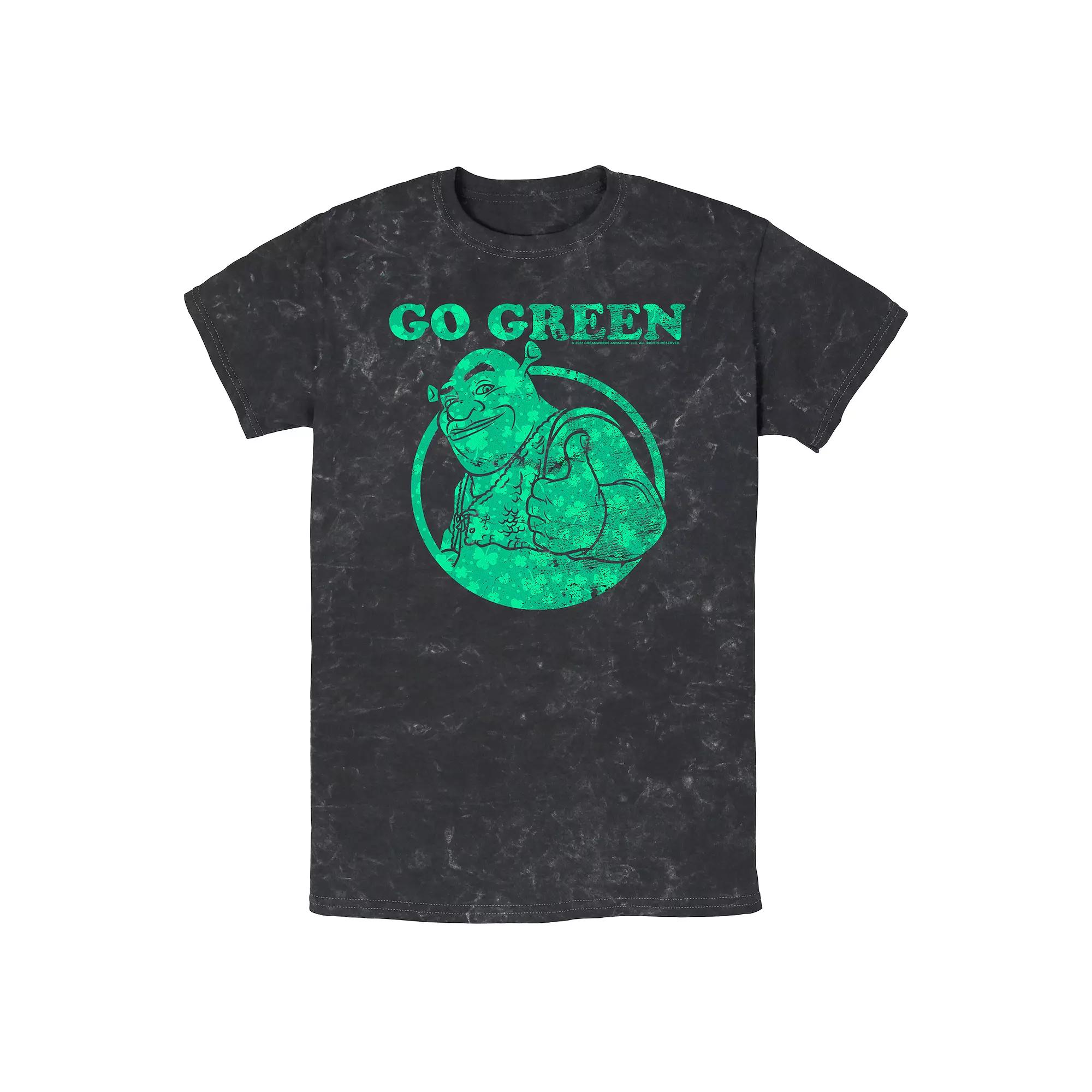 Men's Shrek Go Green Mineral Wash Graphic Tee,  Product Image