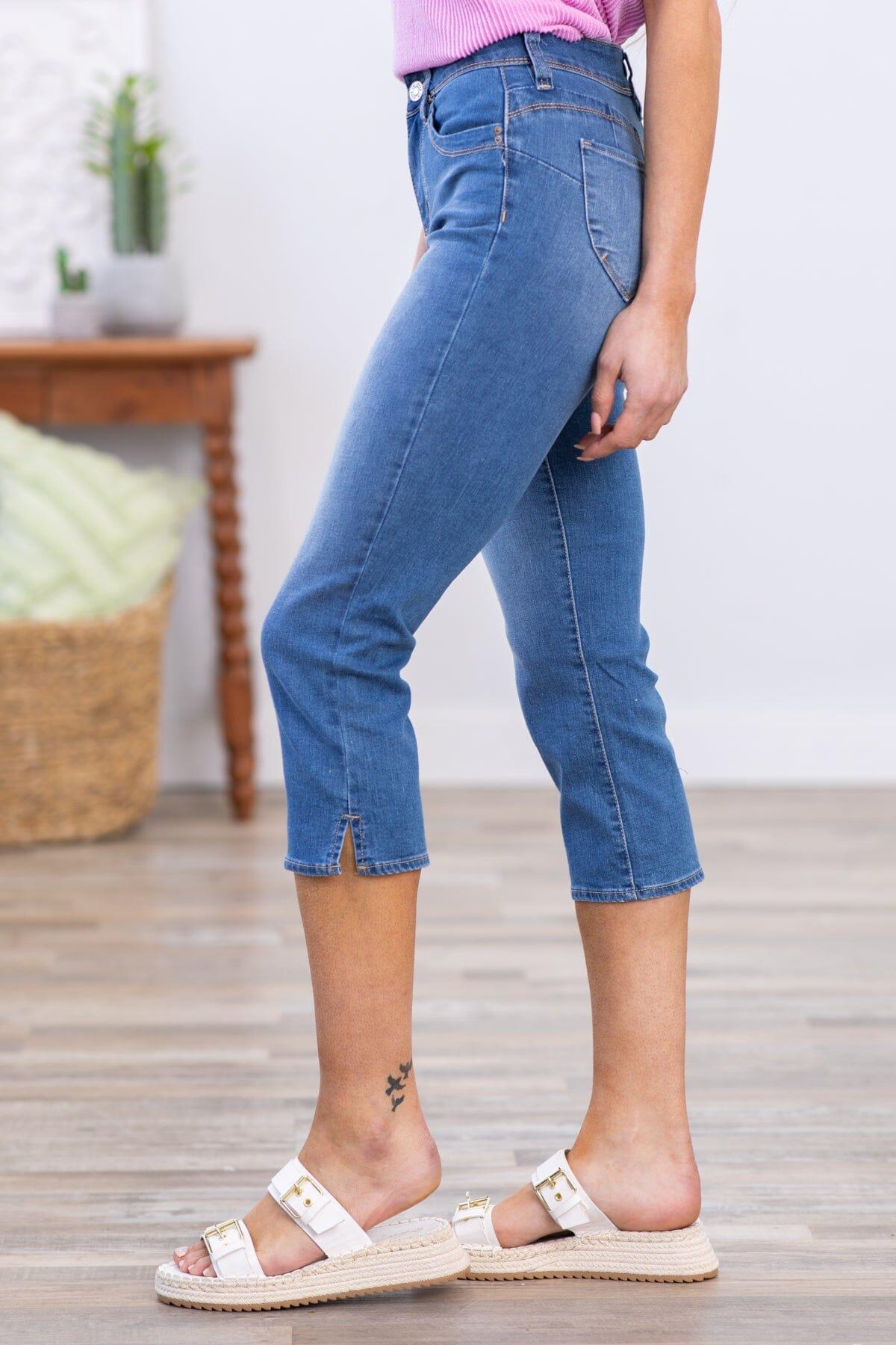 YMI Medium Wash High Rise Capris Product Image