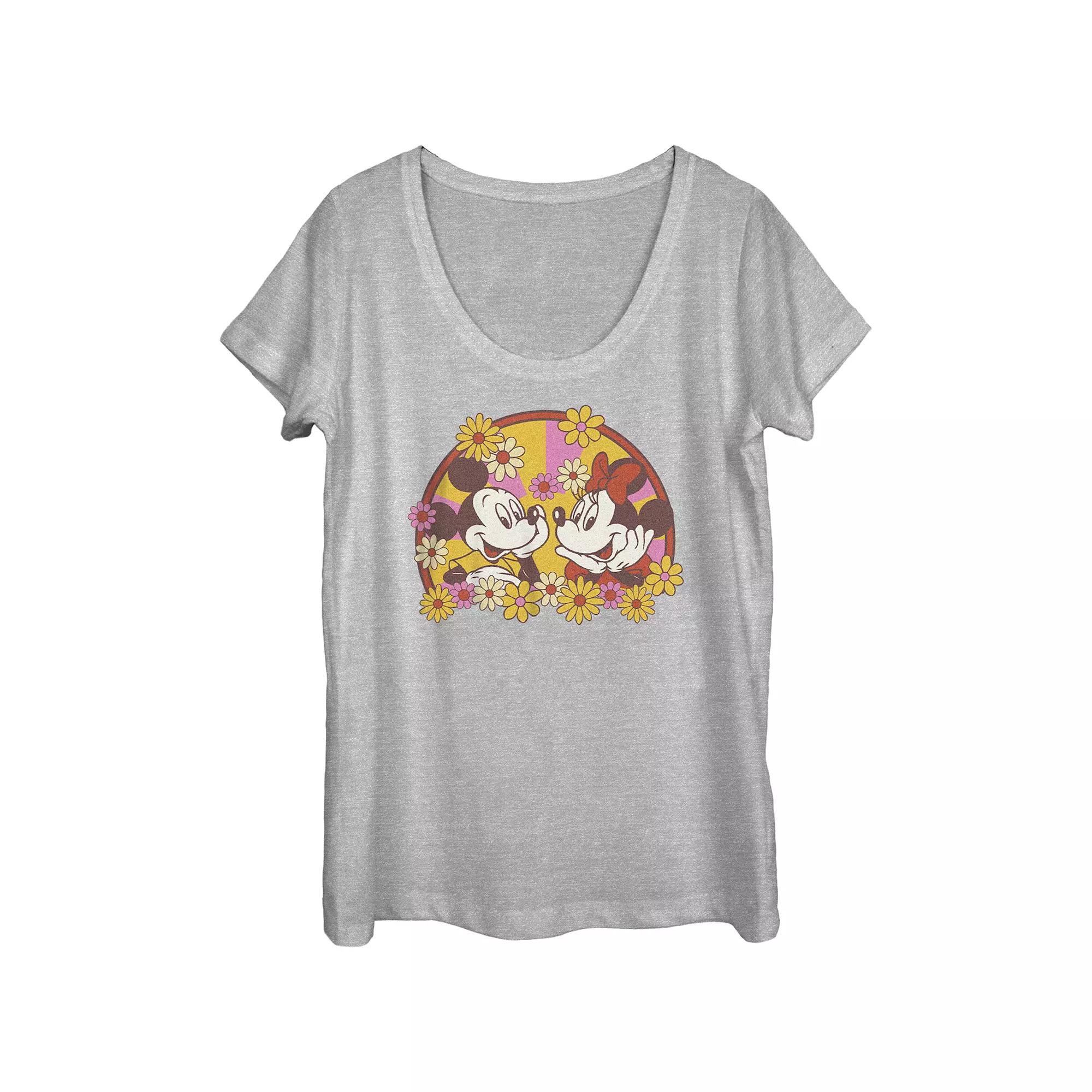 Disney's Mickey Mouse Scoop Neck Juniors' Graphic Tee, Women's,  Product Image