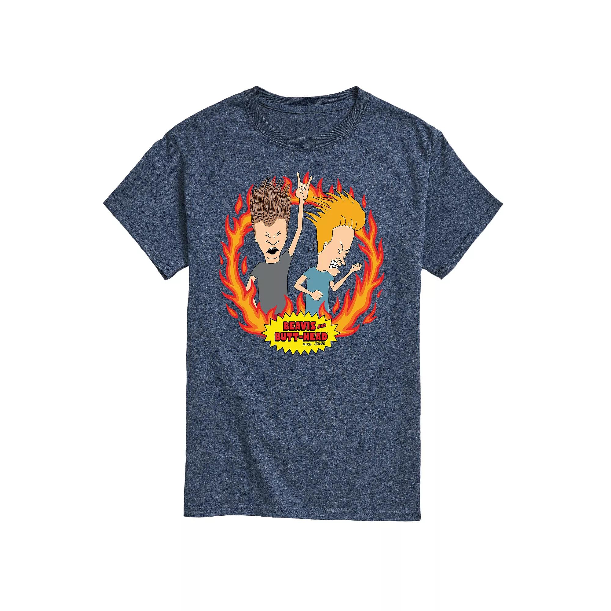 Big & Tall Beavis & Butthead Rock Flames Tee, Men's,  Product Image