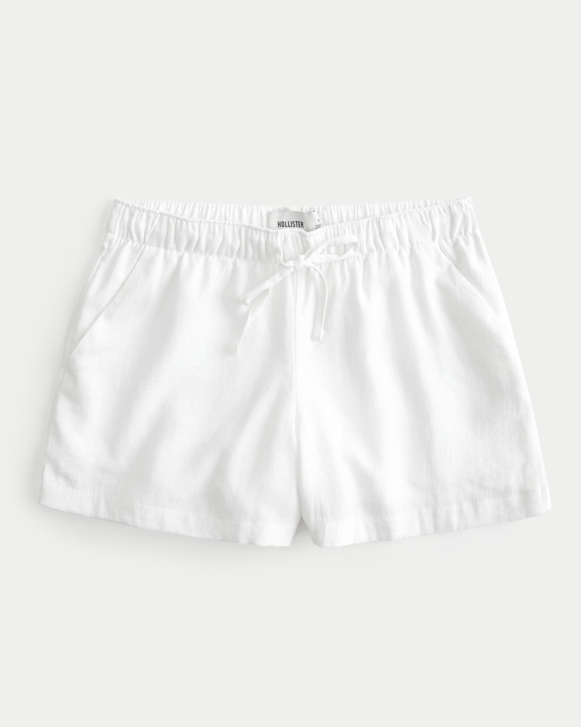 Hollister Ella Adjustable Rise Linen-Blend Pull-On Shorts Product Image