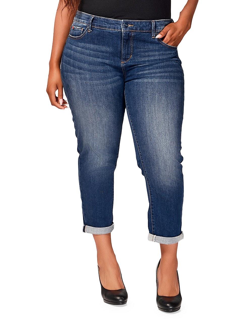 Womens Eleanor Mid-Rise Roll-Cuff Boyfriend Jeans Product Image