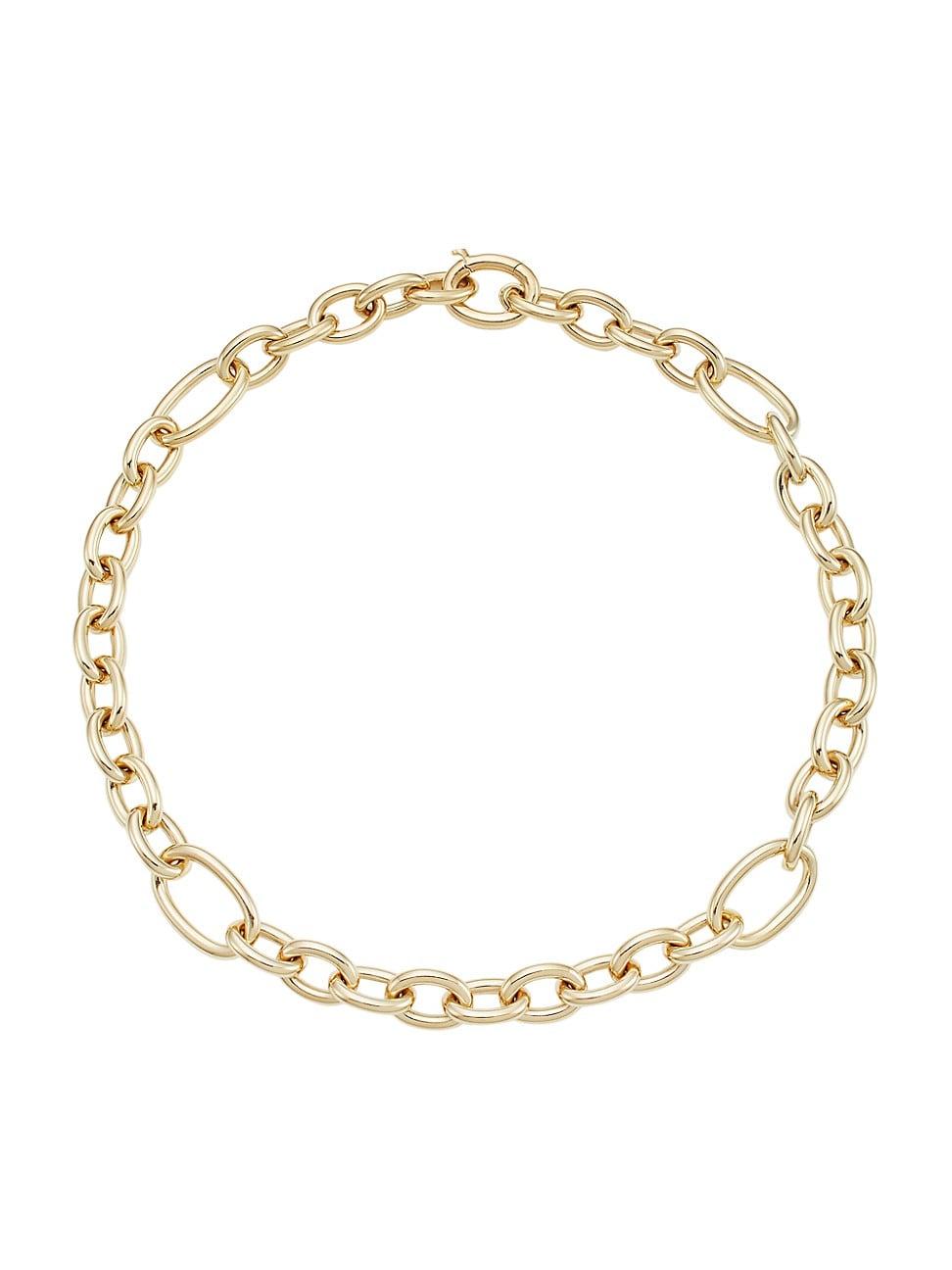 Womens 14K Gold Oval-Link Necklace Product Image