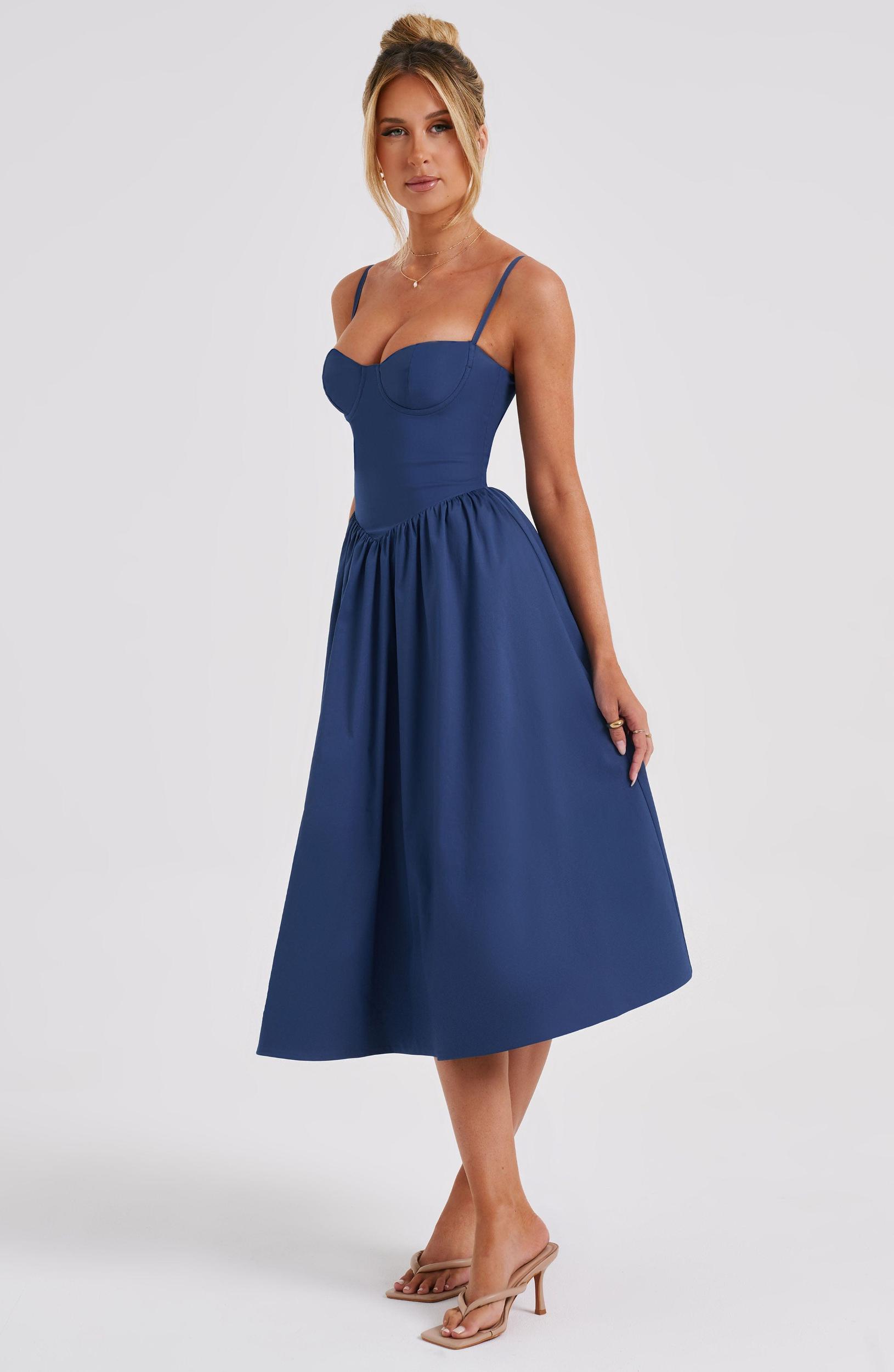 Daisey Midi Dress - Navy Product Image