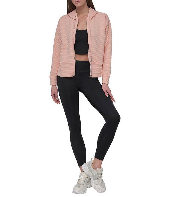 DKNY Sport by Donna Karan Open Front Zip Tech Ottoman Hoodie with Pockets Product Image