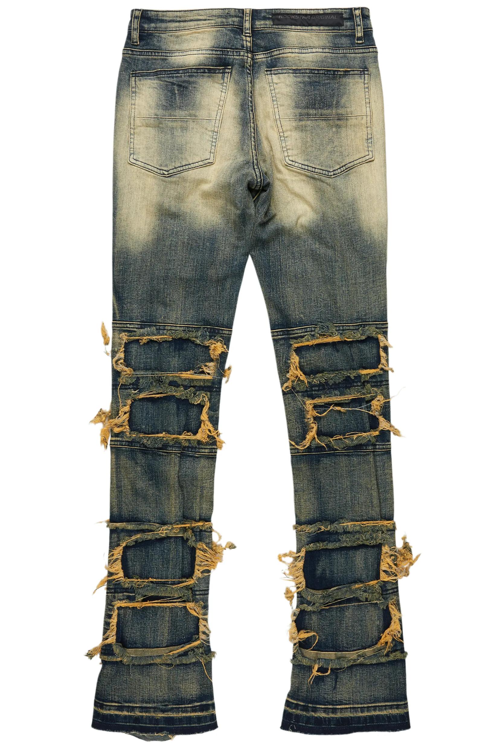 Vasco Tint Dark Wash Blue Stacked Flare Jean Male Product Image