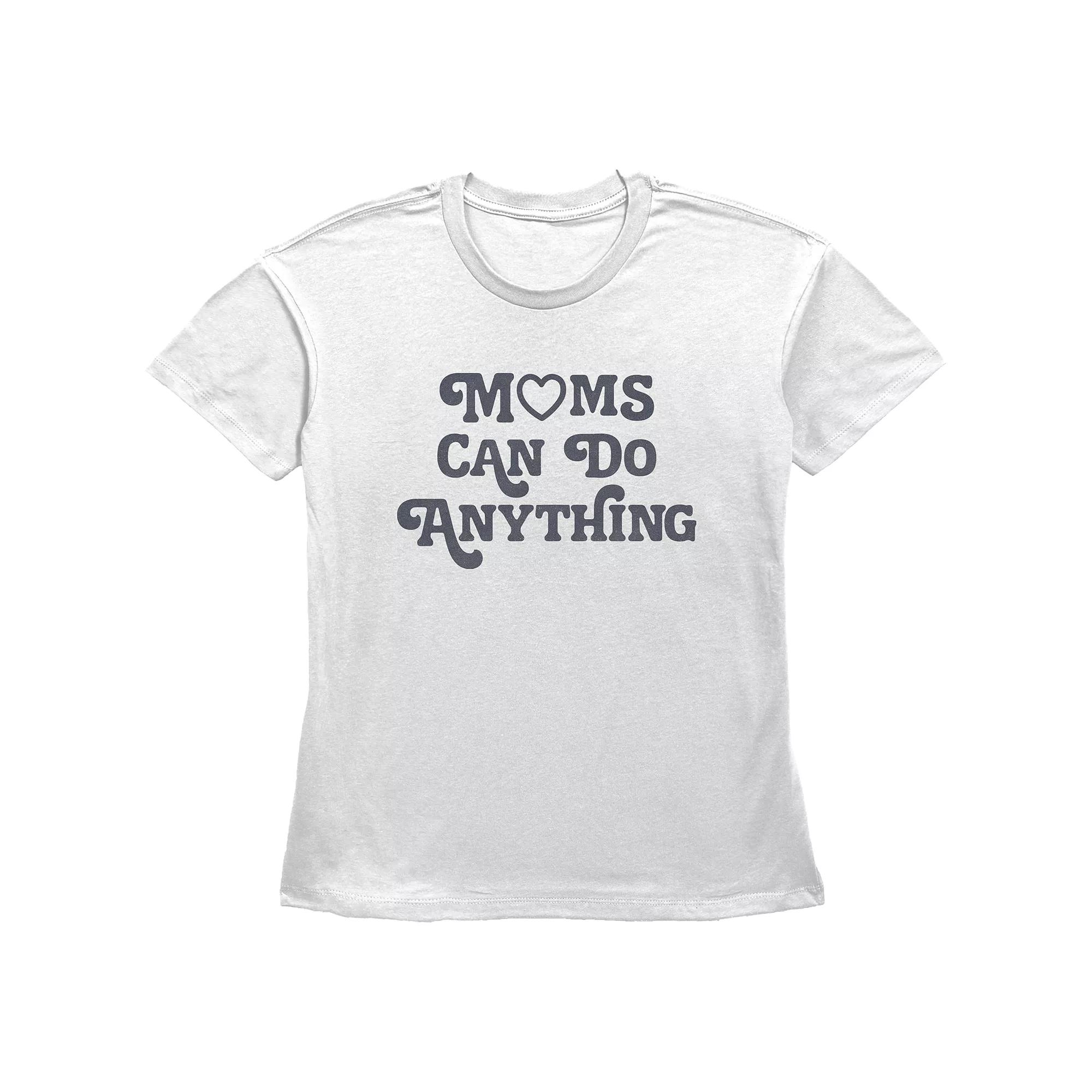 Women's Moms Can Do Anything Basic Fit Graphic Tee, Size: Small, White Product Image