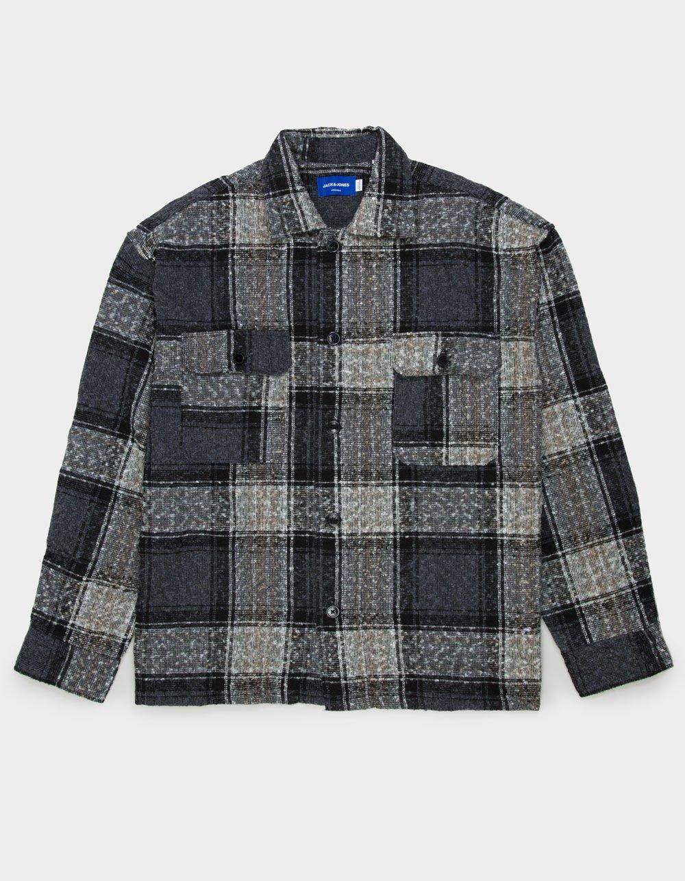 JACK & JONES Roxbury Boucle Mens Overshirt - GRAY Product Image