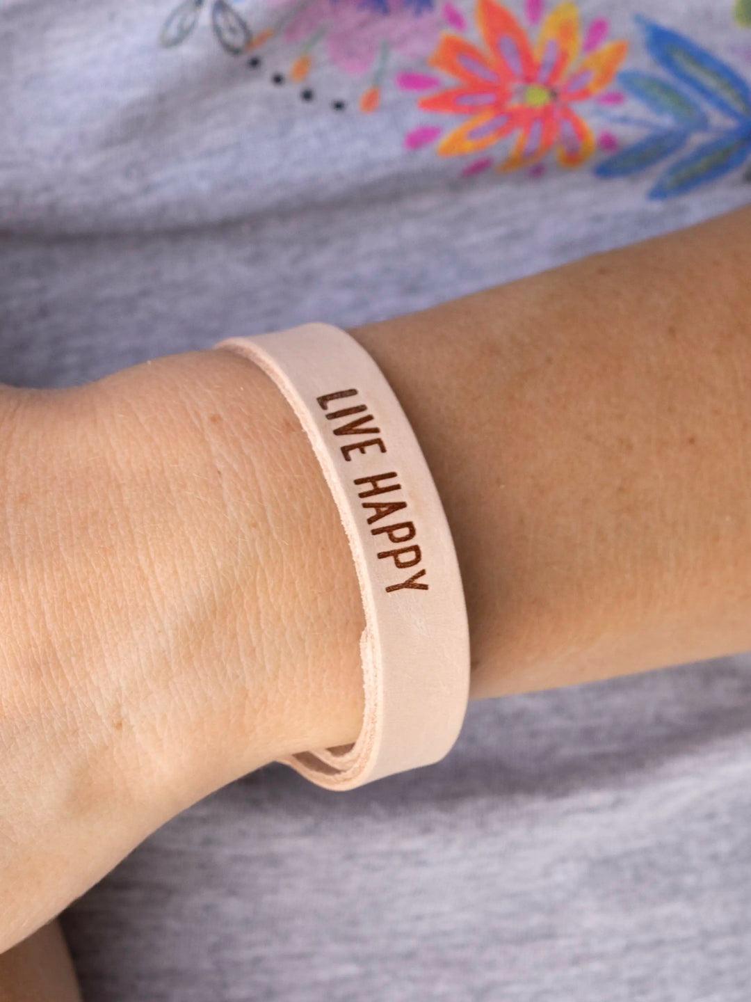 Natural Leather Bracelet - Slow Down Product Image