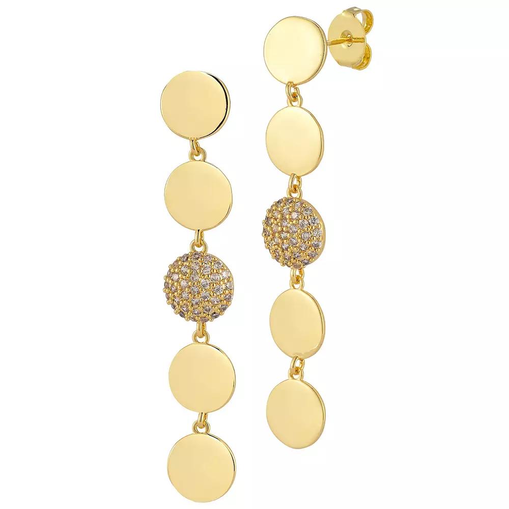 Cubic Zirconia Drop Earrings, Women's, Gold Tone Product Image