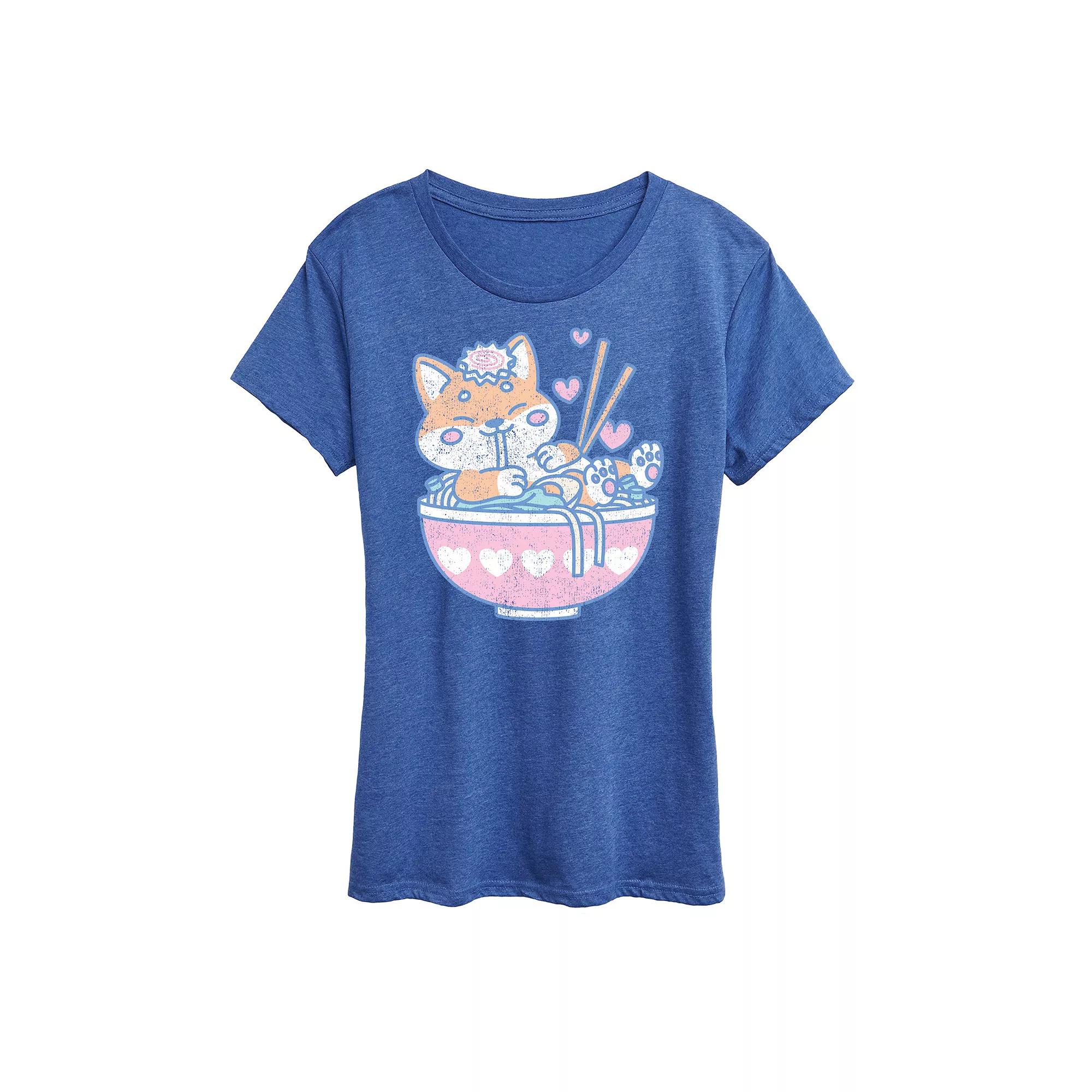 Women's Kawaii Ramen Shiba Inu Graphic Tee,  Product Image