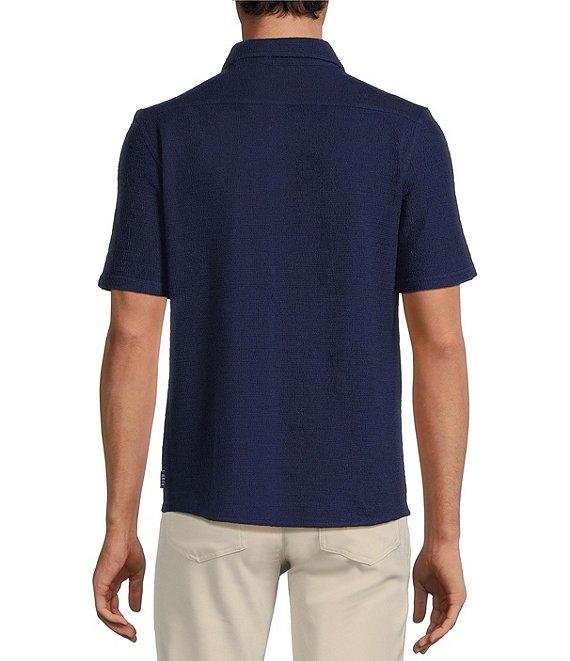 Rowm Short Sleeve Textured Solid Coatfront Shirt Product Image