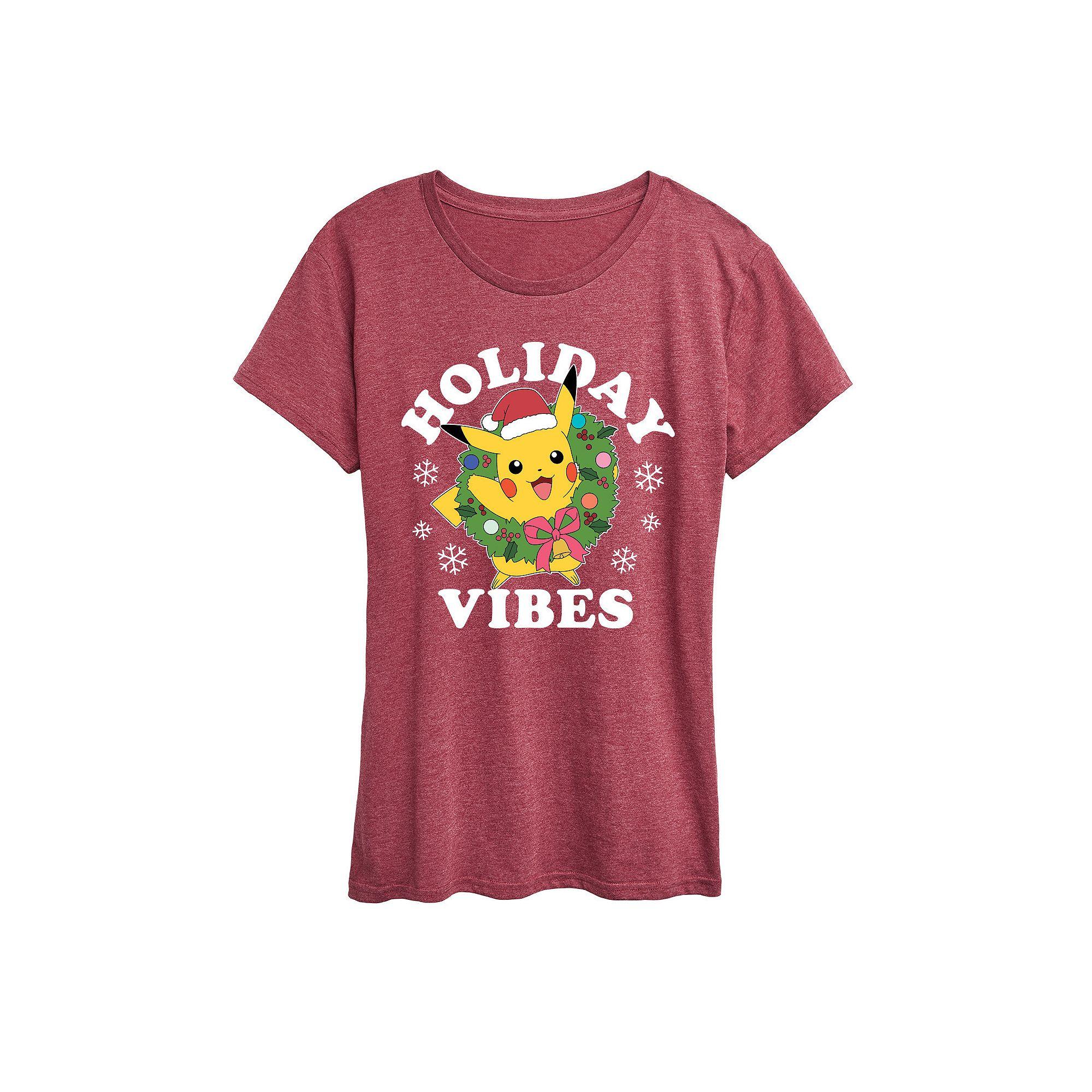Women's Pokemon Pikachu Holiday Vibes Tee,  Product Image