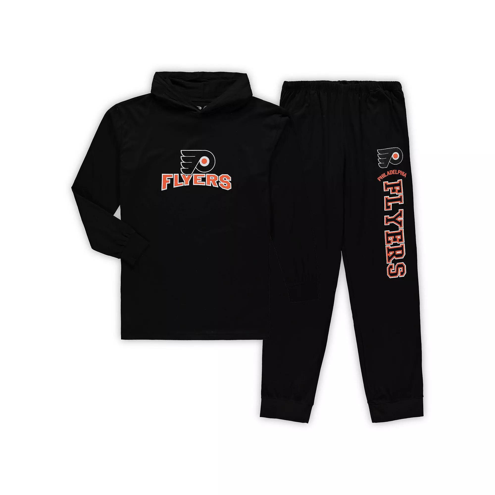 Men's Concepts Sport Black Philadelphia Flyers Big & Tall Pullover Hoodie & Joggers Sleep Set,  Product Image