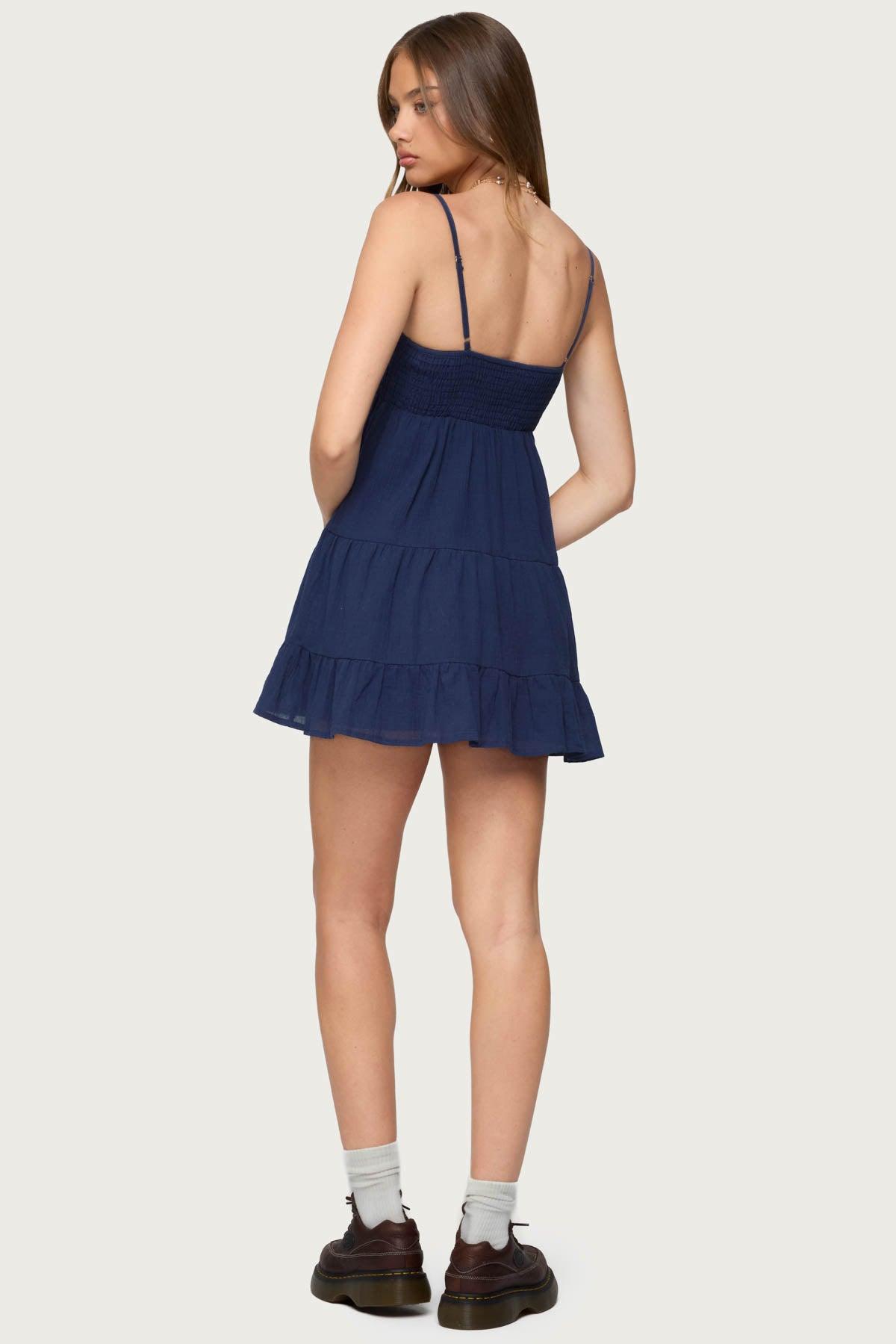 Calley Scrunchy Tiered Mini Dress Product Image