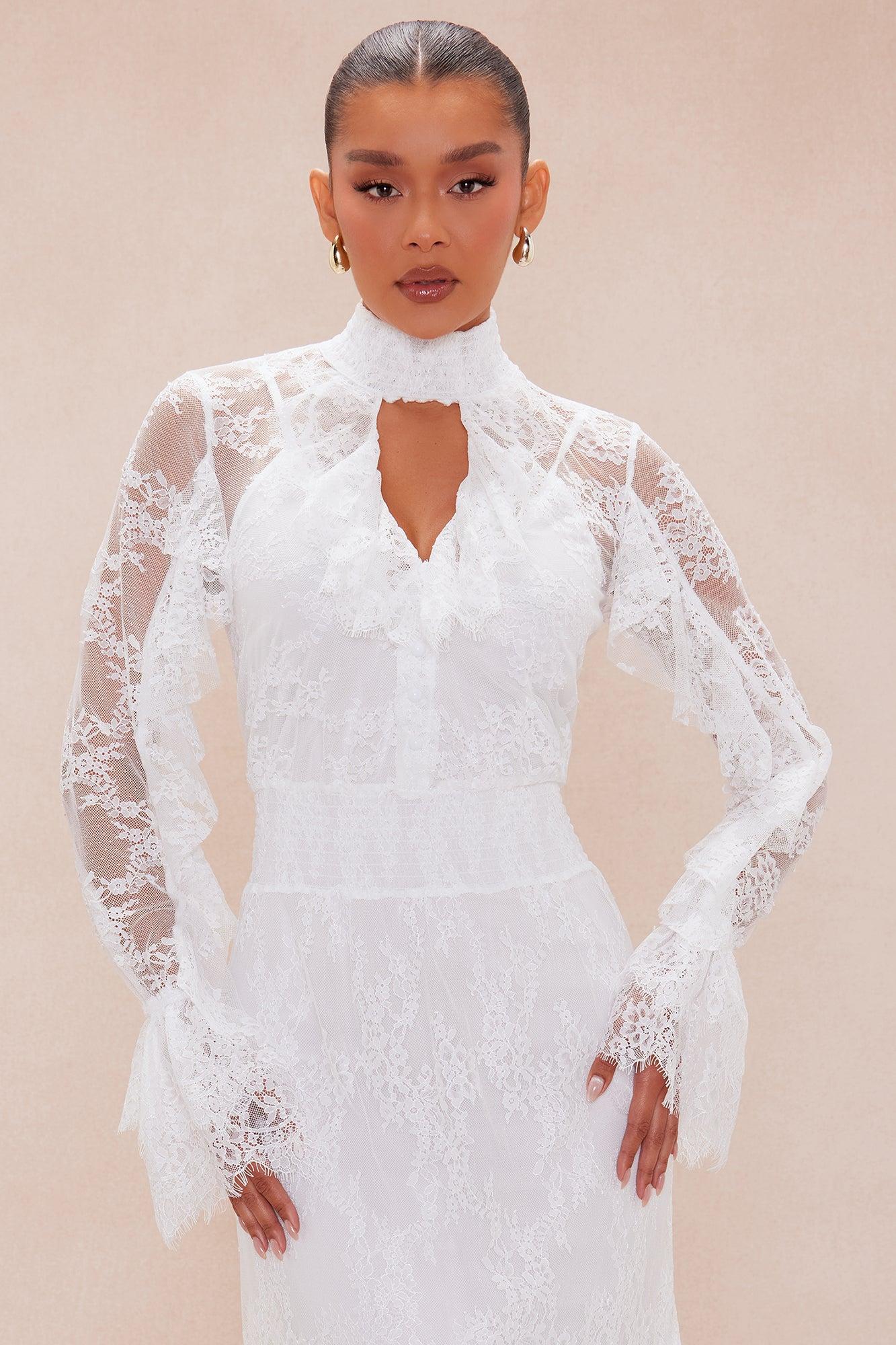 Loraine Lace Maxi Dress - White Female Product Image