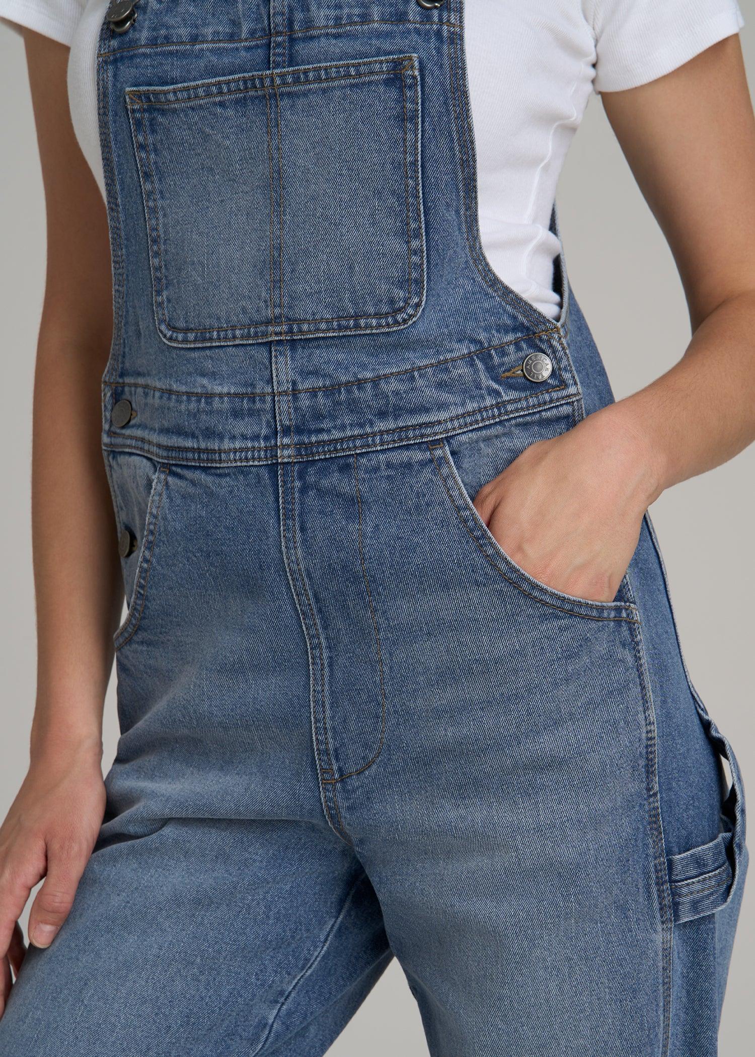 Denim Overalls for Tall Women in Malibu Blue Female Product Image