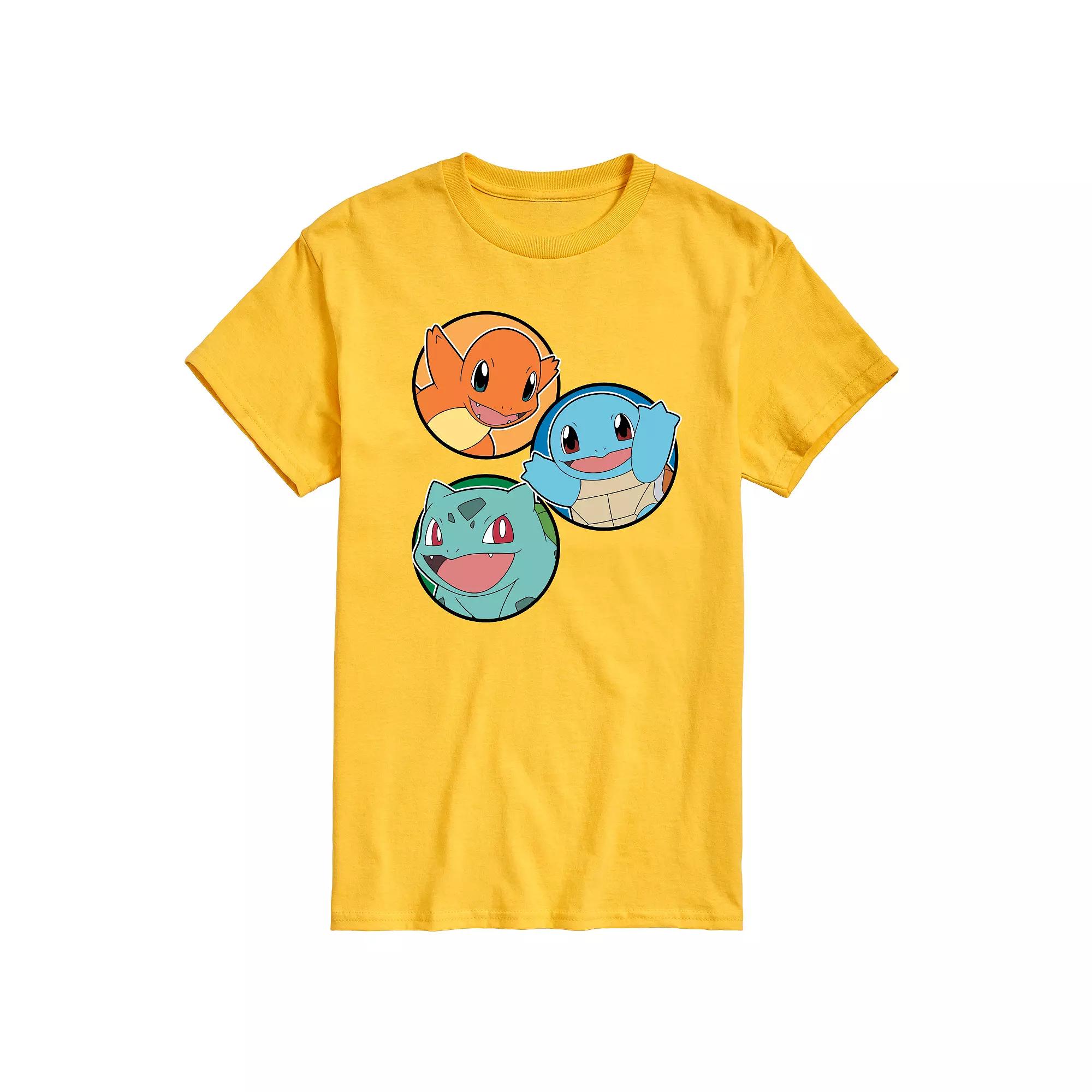 Men's Pokemon Squirtle Bulbasaur Charmander Graphic Tee,  Product Image
