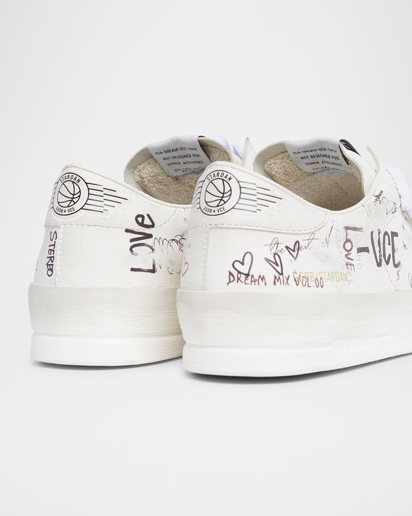 Men's Stardan Graffiti Leather Low-Top Sneakers Product Image