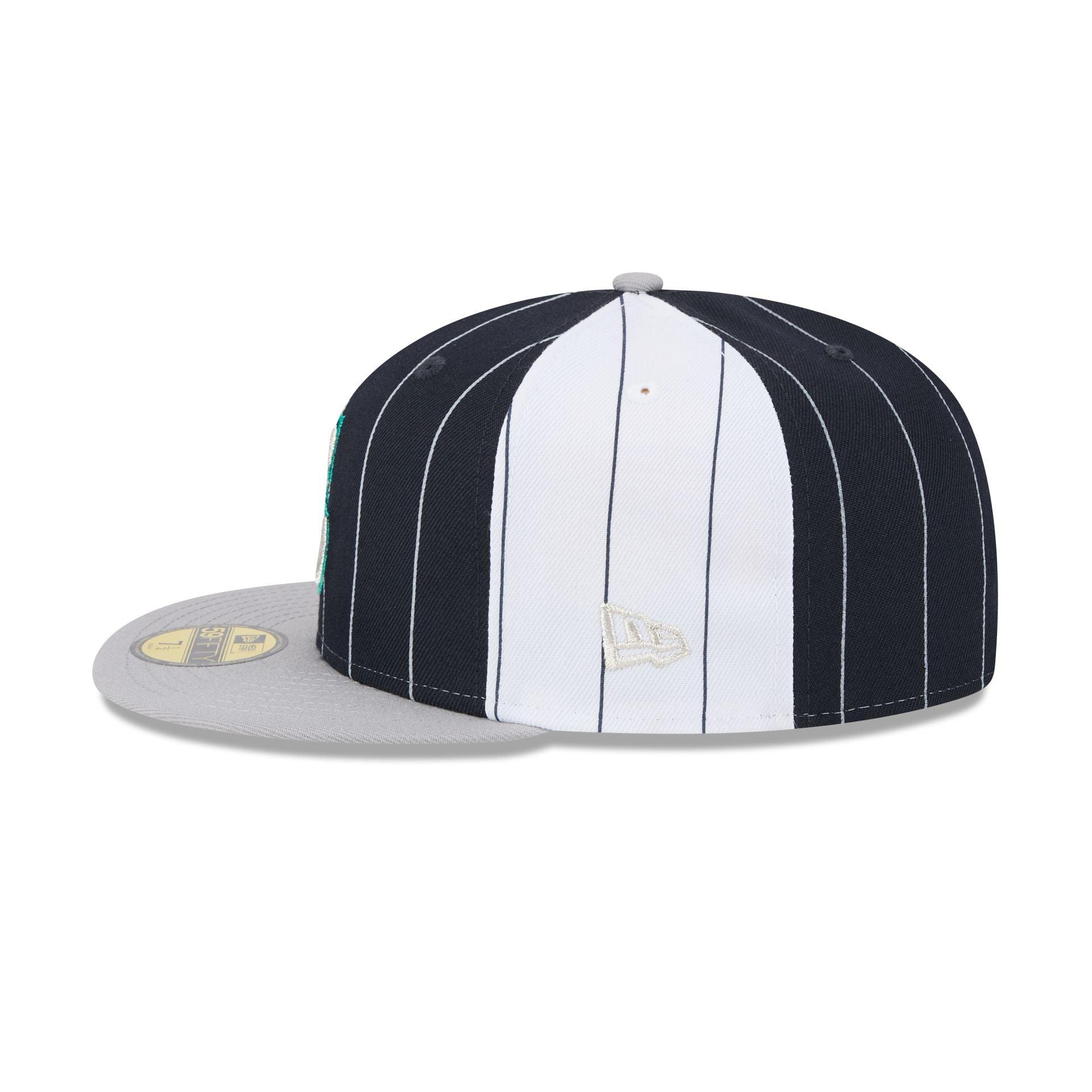 Seattle Mariners Pinstripe League Pin 59FIFTY Fitted Hat Male Product Image
