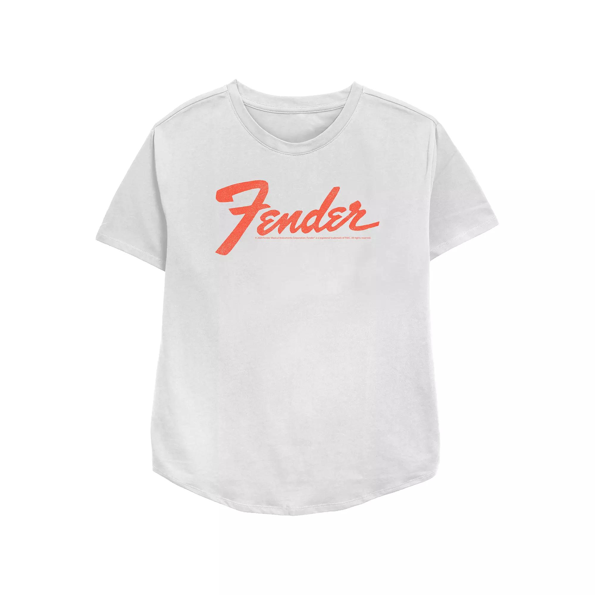 Women's Fender Simple Orange Logo Relaxed Fit Graphic Tee, Girl's,  Product Image