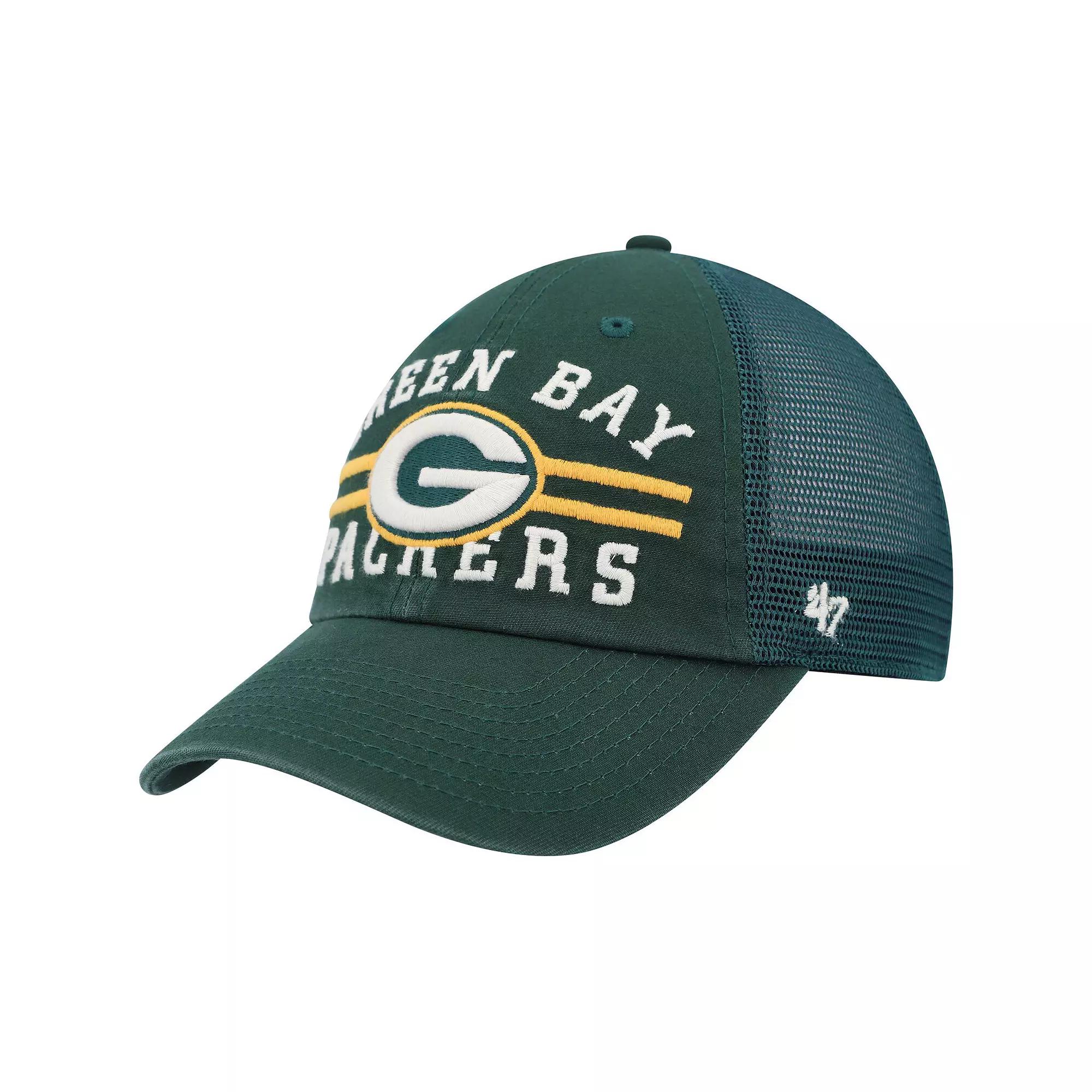Men's '47 Green Green Bay Packers Highpoint Trucker Clean Up Snapback Hat Product Image