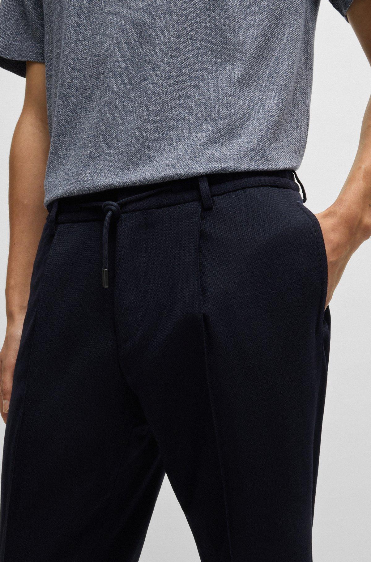 Slim-fit trousers in a structured stretch-wool blend Product Image