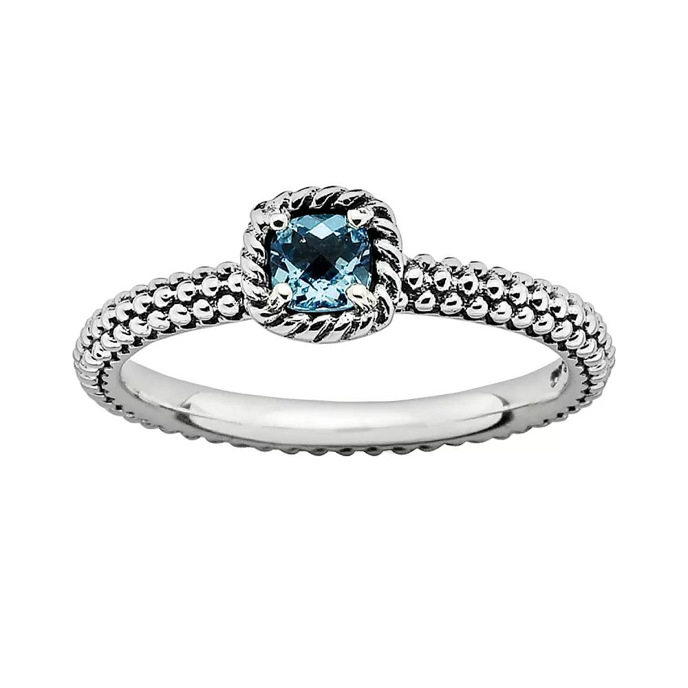 Stacks & Stones Sterling Silver Blue Topaz Stack Ring, Women's, Size: 6 Product Image
