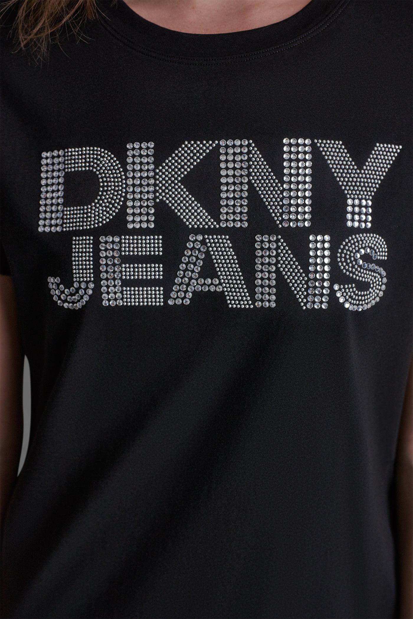 DKNY JEANS STACKED RHINESTONE DOME TEE Product Image