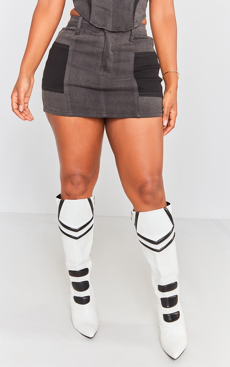 Shape Black Denim Micro Mini Skirt Product Image