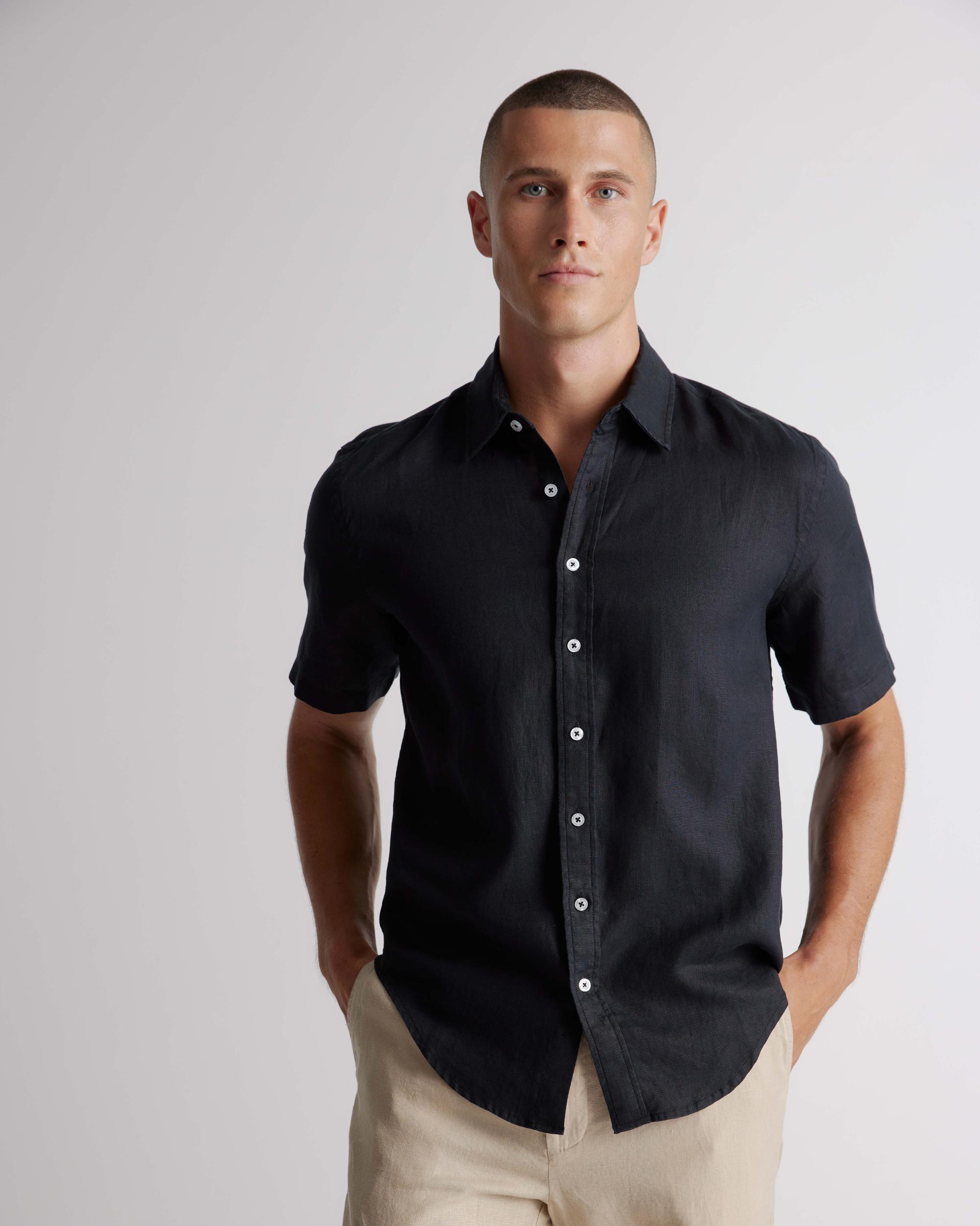 Quince | Men's 100% European Linen Relaxed Short Sleeve Shirt Product Image