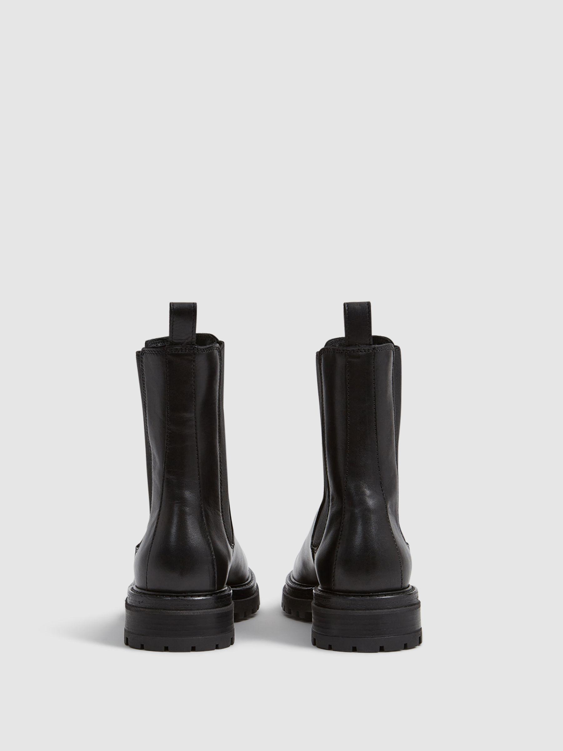 Leather Pull On Chelsea Boots in Black Product Image