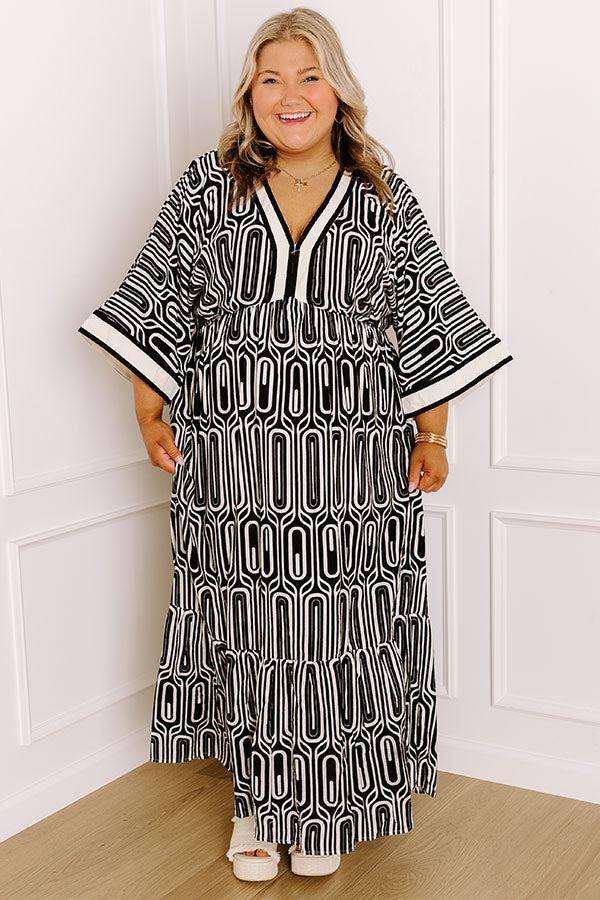 Art Gallery Social Midi Dress in Black Curves Product Image